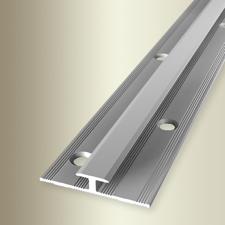 Perfiles de canto y acabado Küberit, 7 mm de alto, 34 mm de ancho, 2700 mm de largo, altura del canto: 4,5 mm, aluminio anodizado