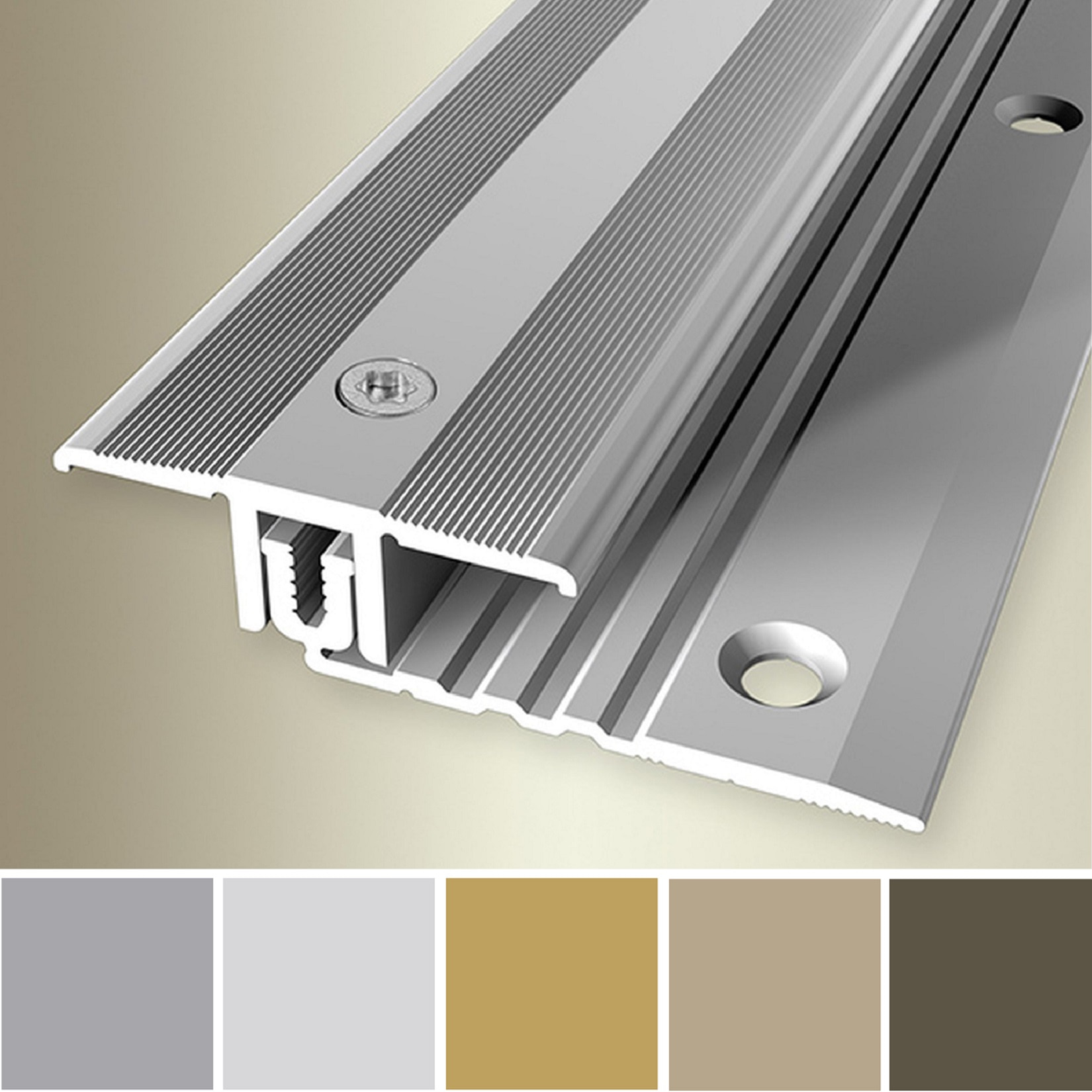 Perfil de transición PROVISTON, ancho 40 mm, altura de borde 6,5 - 16 mm, tira de transición