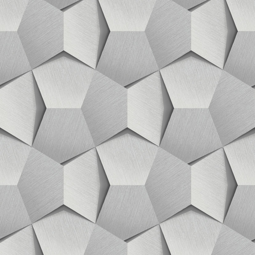 Grandeco Tempo A54604 Papel pintado no tejido Efecto 3D 10,05 x 0,53 m Gris