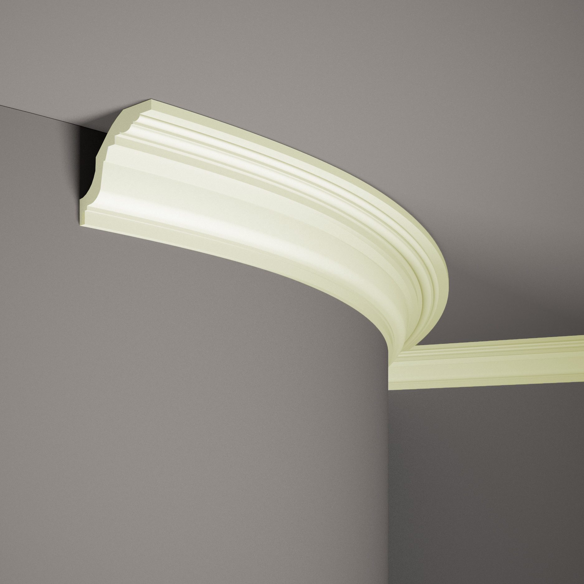 Moldura de techo flexible Mardom MDB102F Profoam 80 x 80 x 2000 mm cornisa flexible blanca