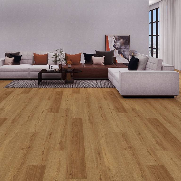 Suelo vinílico Check One 2467 Lohe 1220 x 182 x 5 mm con sistema clic, imitación madera, color roble marrón.