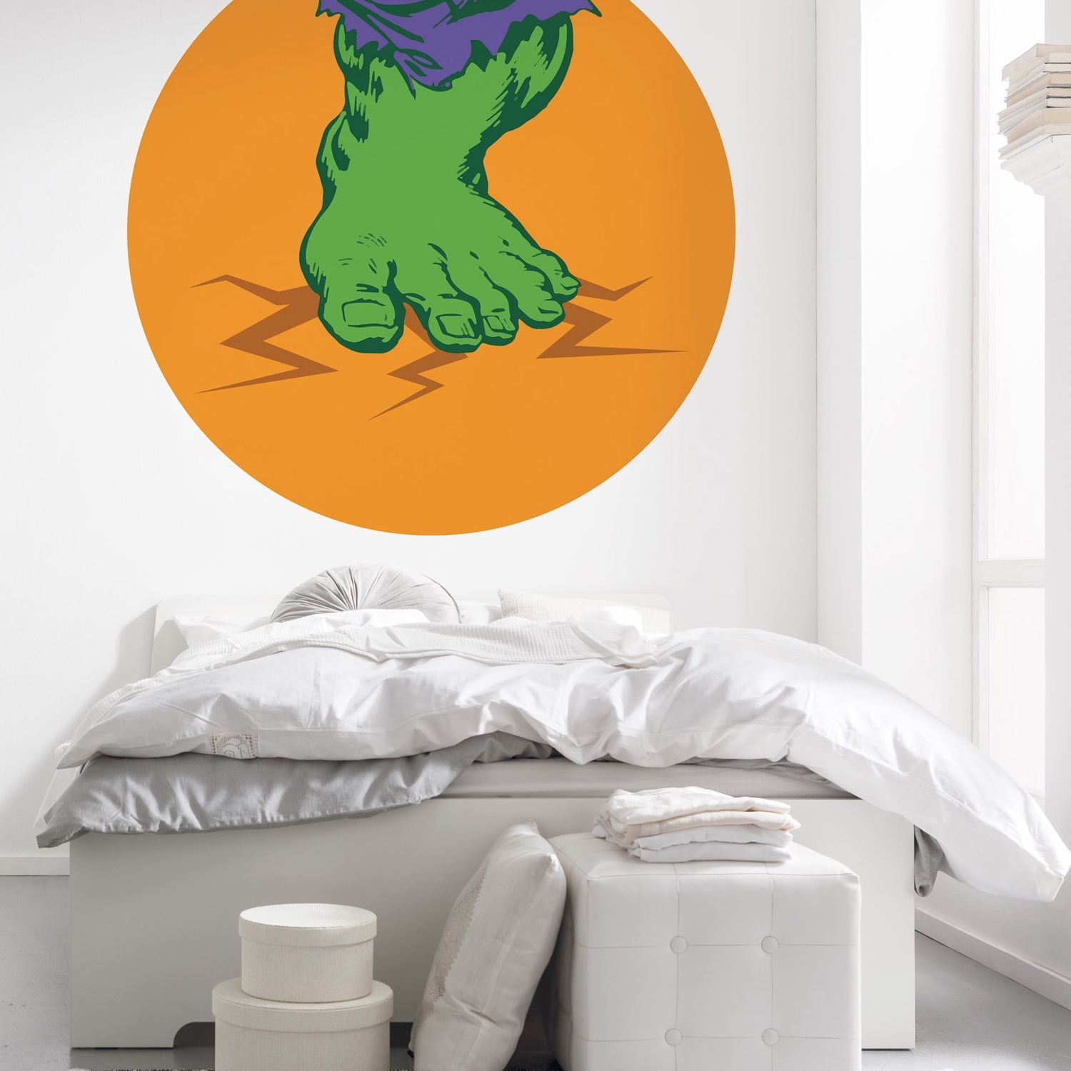 Papel pintado fotográfico Komar Marvel Vengadores Pie de Hulk Pop Art 125 x 125 cm Tejido no tejido Autoadhesivo Superhéroes
