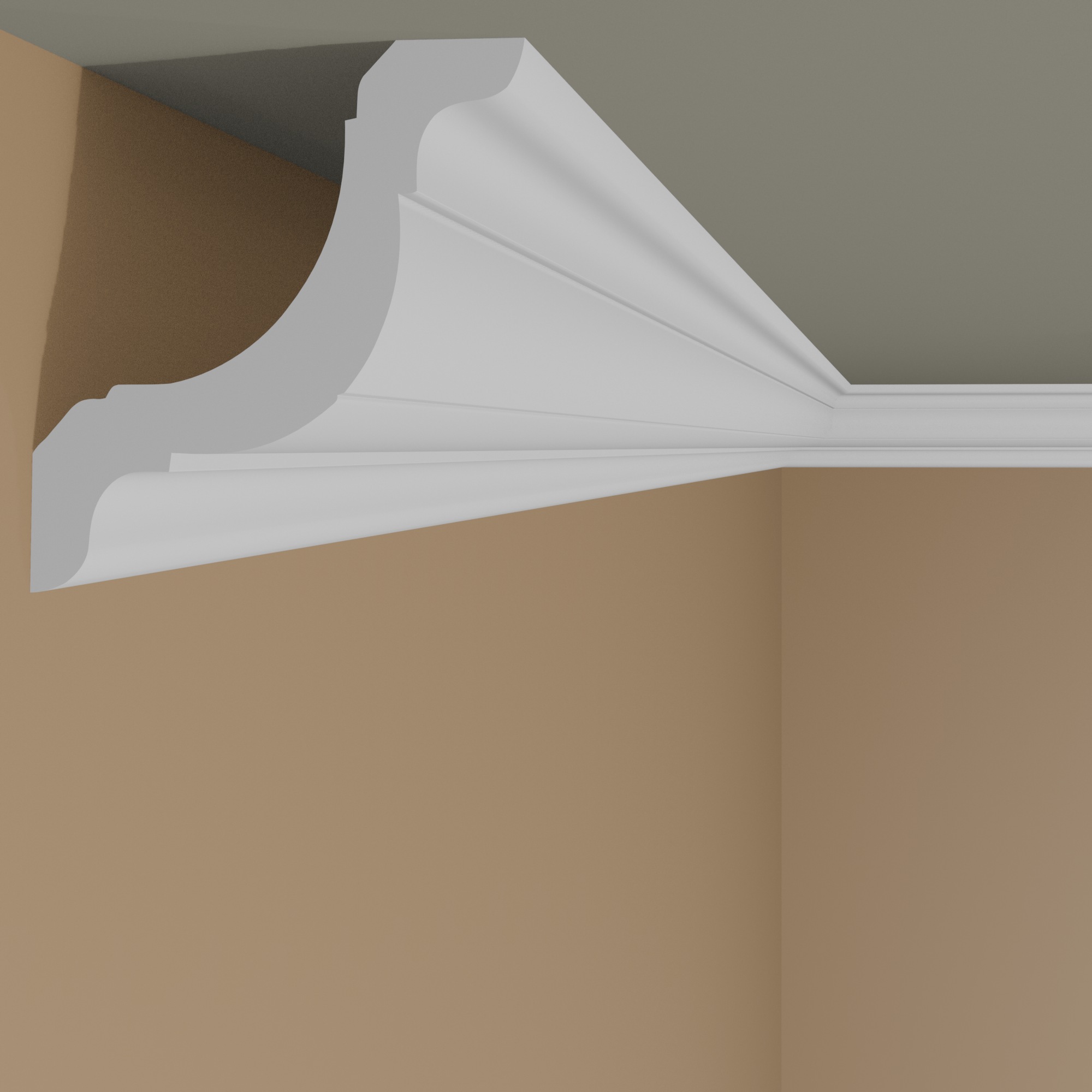 Wiesemann Moldura de cornisa Oslo 22 Poliestireno 61 x 59 x 2000 mm Moldura de techo Blanca