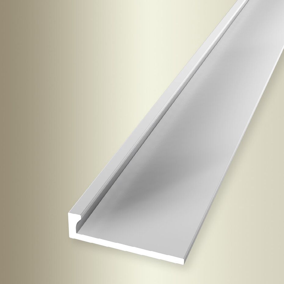 Perfiles de canto y acabado Küberit, 6 mm de alto, 21 mm de ancho, 2500 mm de largo, altura del canto: 4,5 mm, aluminio anodizado.