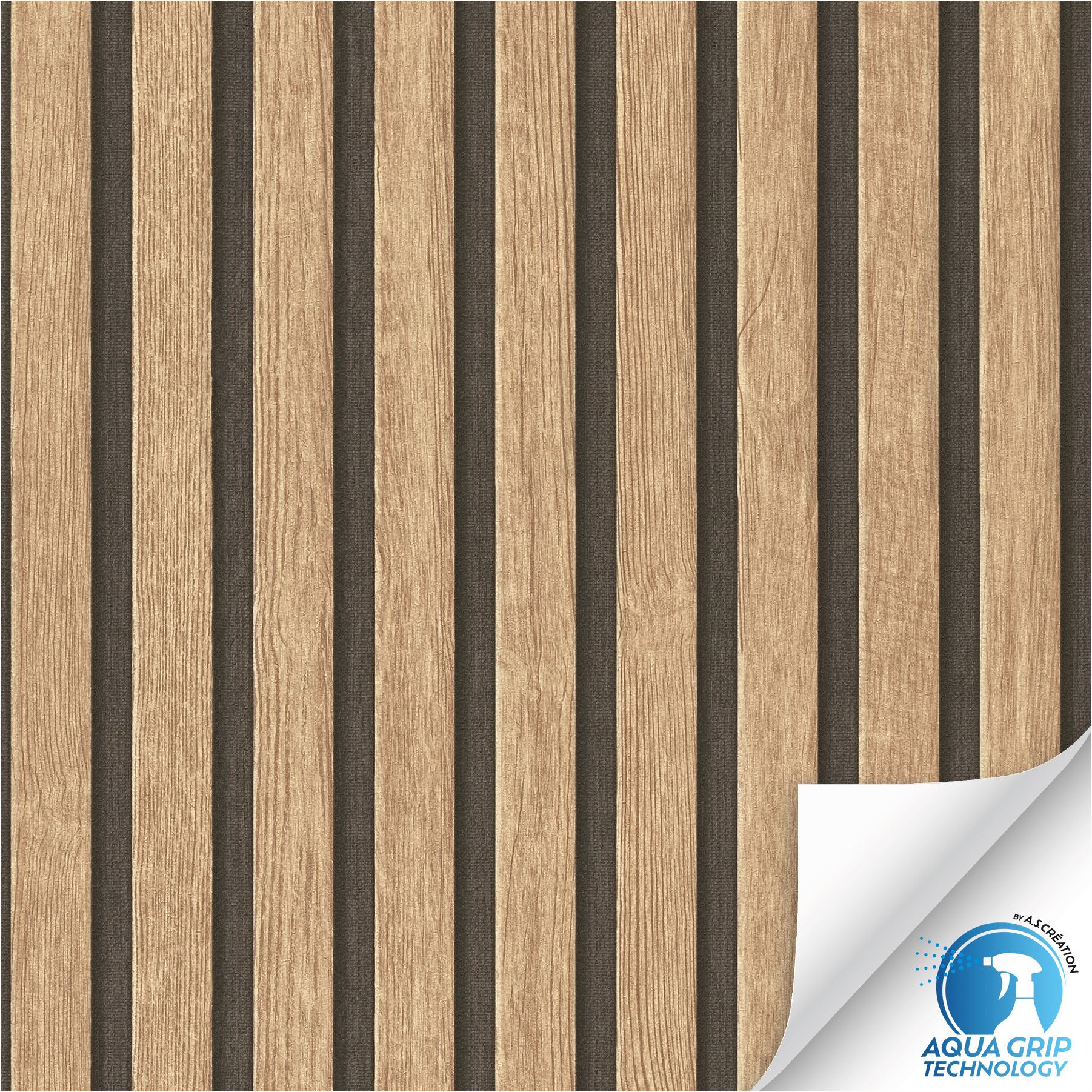 Papel pintado no tejido 784591 WOW preencolado marrón madera A.S. Création
