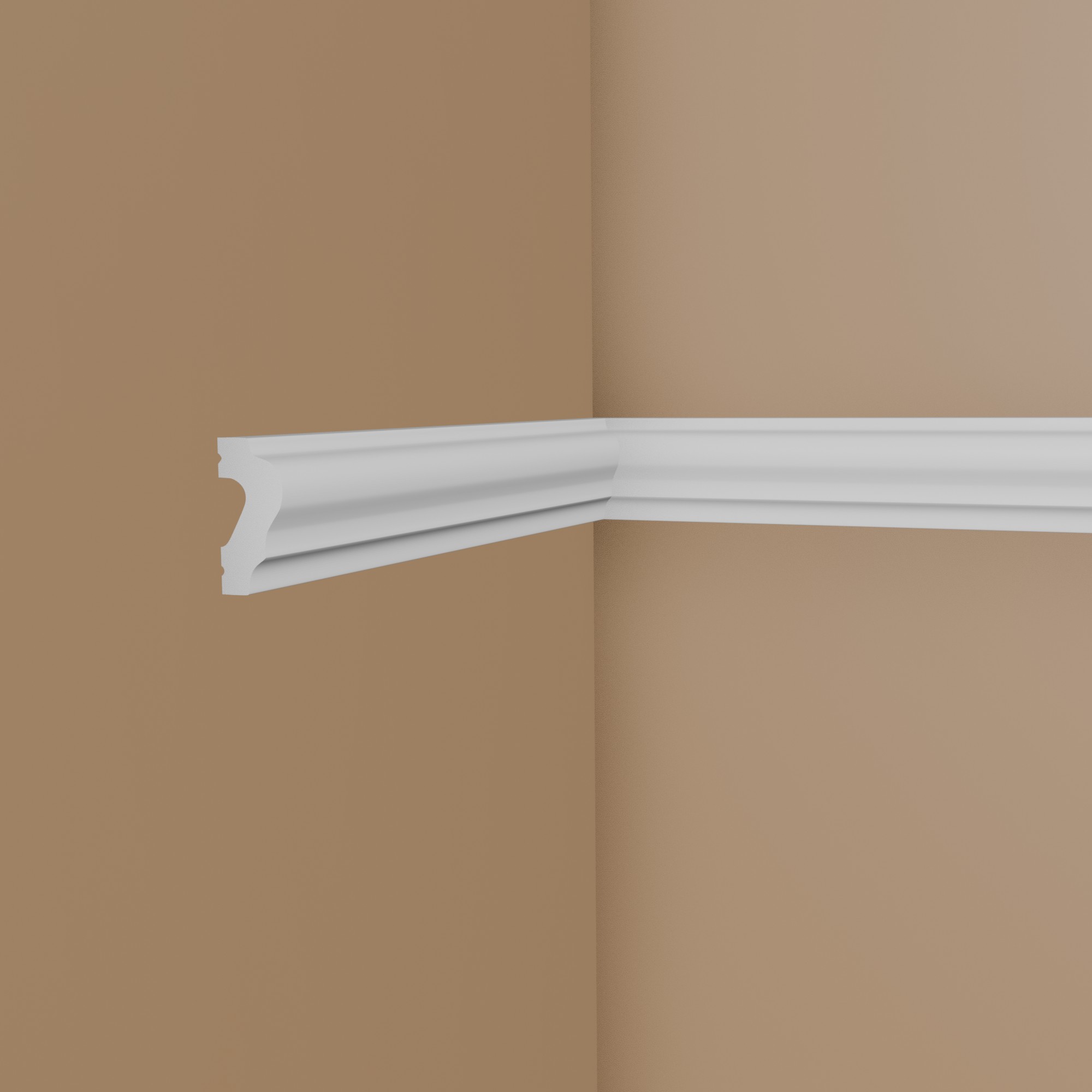 Moldura decorativa NMC WL2 WALLSTYL, moldura de pared de 20 x 40 x 2000 mm, poliestireno blanco