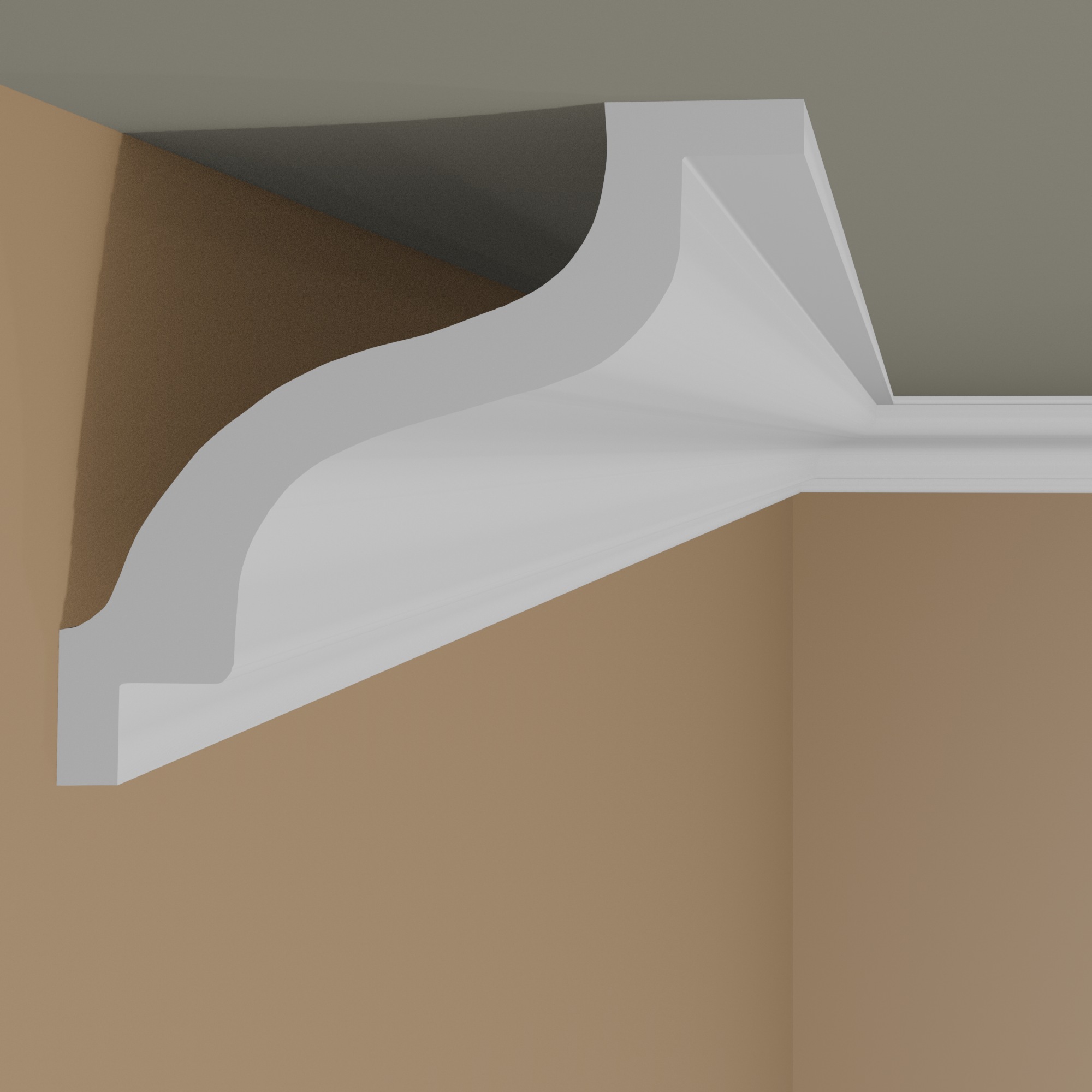 Cornisa NMC K NOMASTYL de poliestireno, 70 x 70 x 2000 mm, moldura de techo blanca