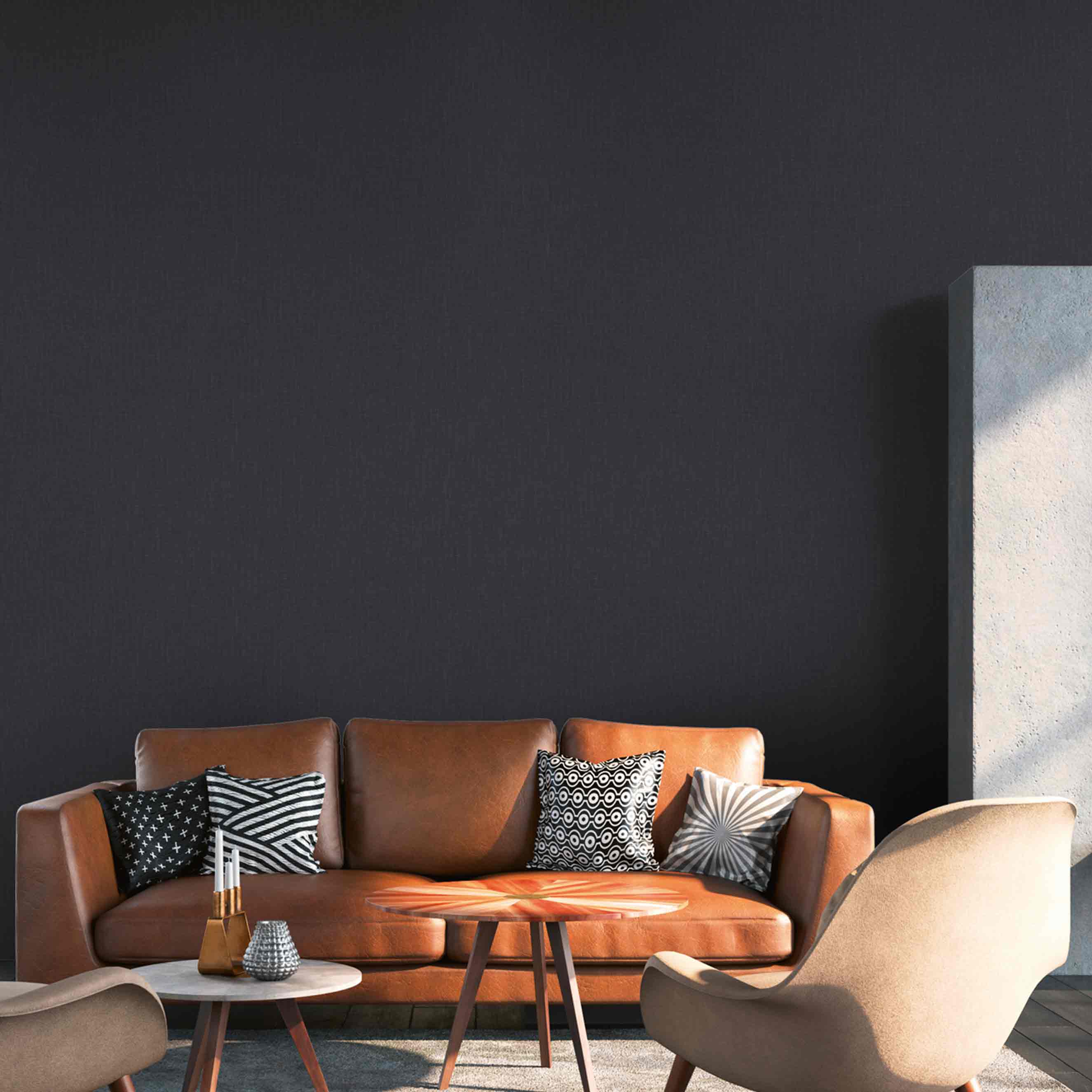 Diseñador Daniel Hechter 6 N.° 10097 Papel pintado no tejido, color liso 0,53 m x 10,05 m Negro
