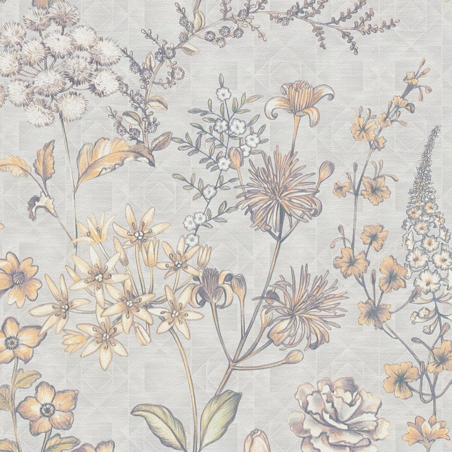 A.S. Creation Estilos de viaje 391171 Papel pintado no tejido Diseño floral 10,05 x 0,53 m Gris claro