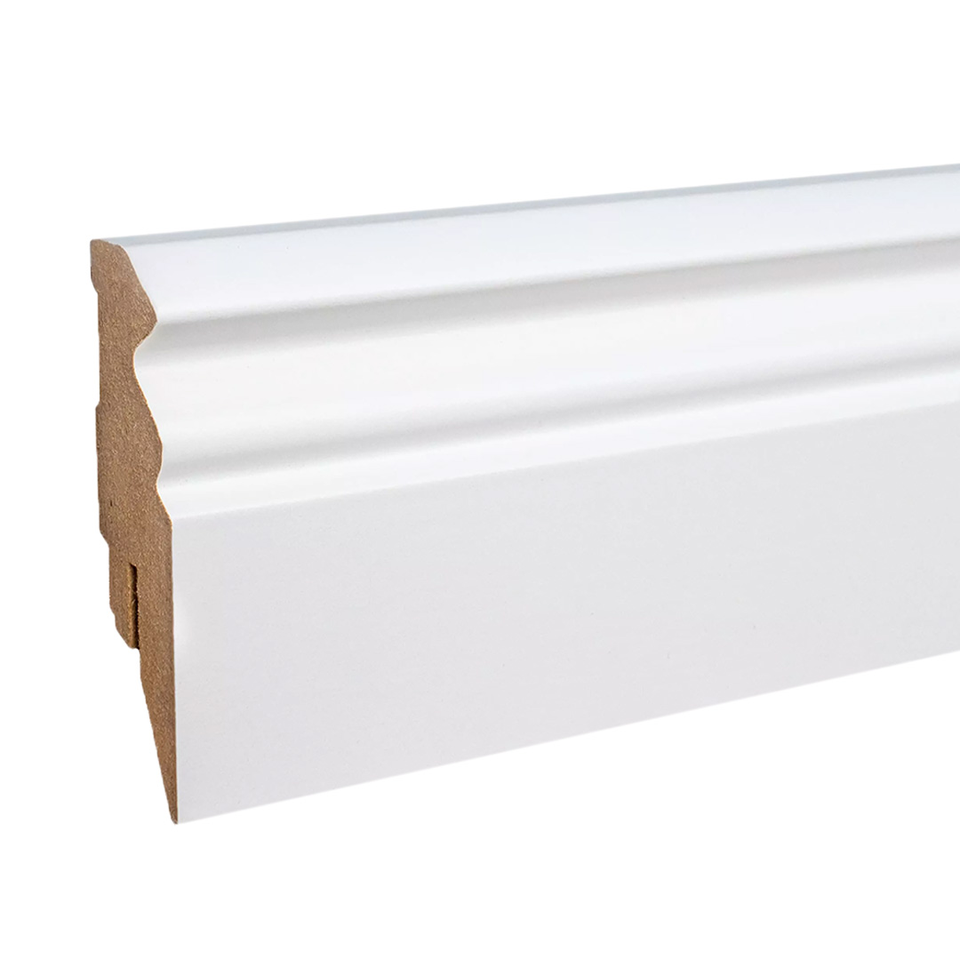 Rodapié Kosche Bergamo-2 MDF 72998 16 x 58 x 2500 mm Blanco Revestido con lámina Perfil Hamburgo