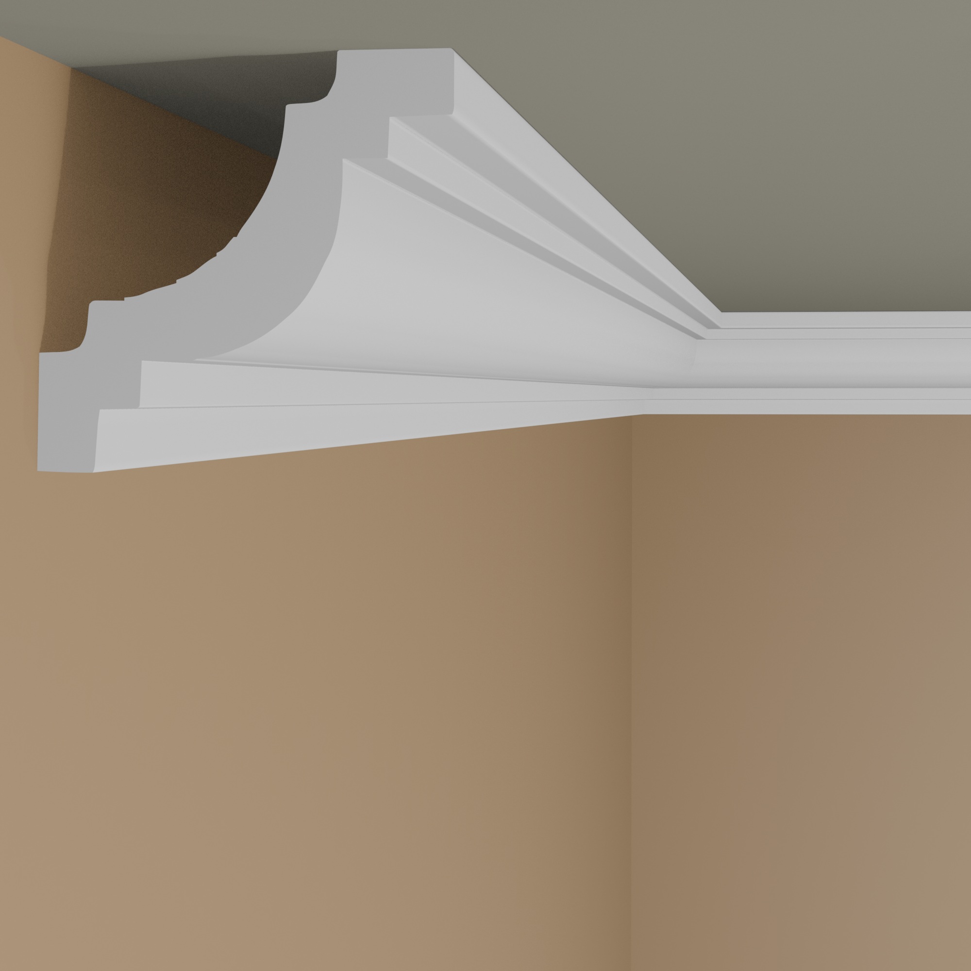 Wiesemann Moldura de cornisa París 34 Poliestireno 105 x 105 x 2000 mm Moldura de techo Blanca
