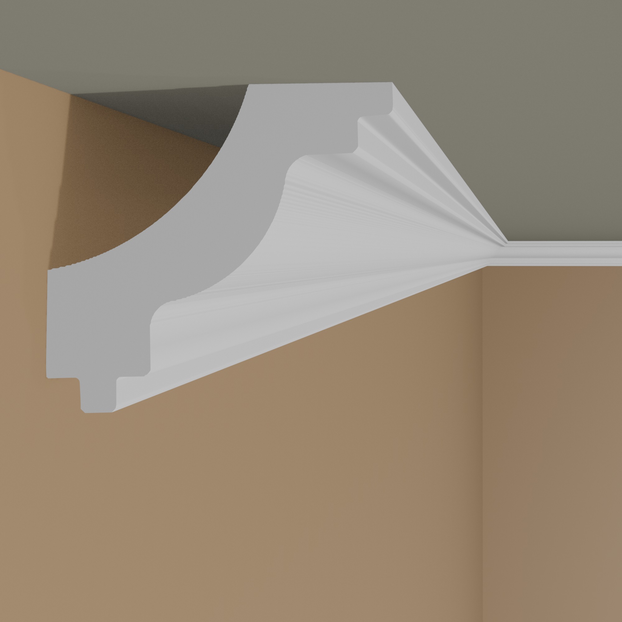 Cornisa NMC J NOMASTYL de poliestireno, 50 x 45 x 2000 mm, moldura de techo blanca