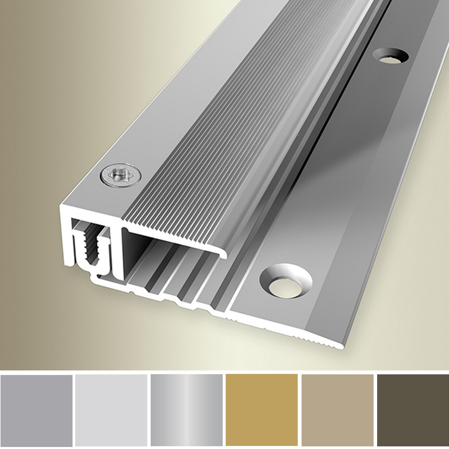 Perfiles de remate y canto PROVISTON, ancho 40 mm, altura de canto 6,5 - 16 mm