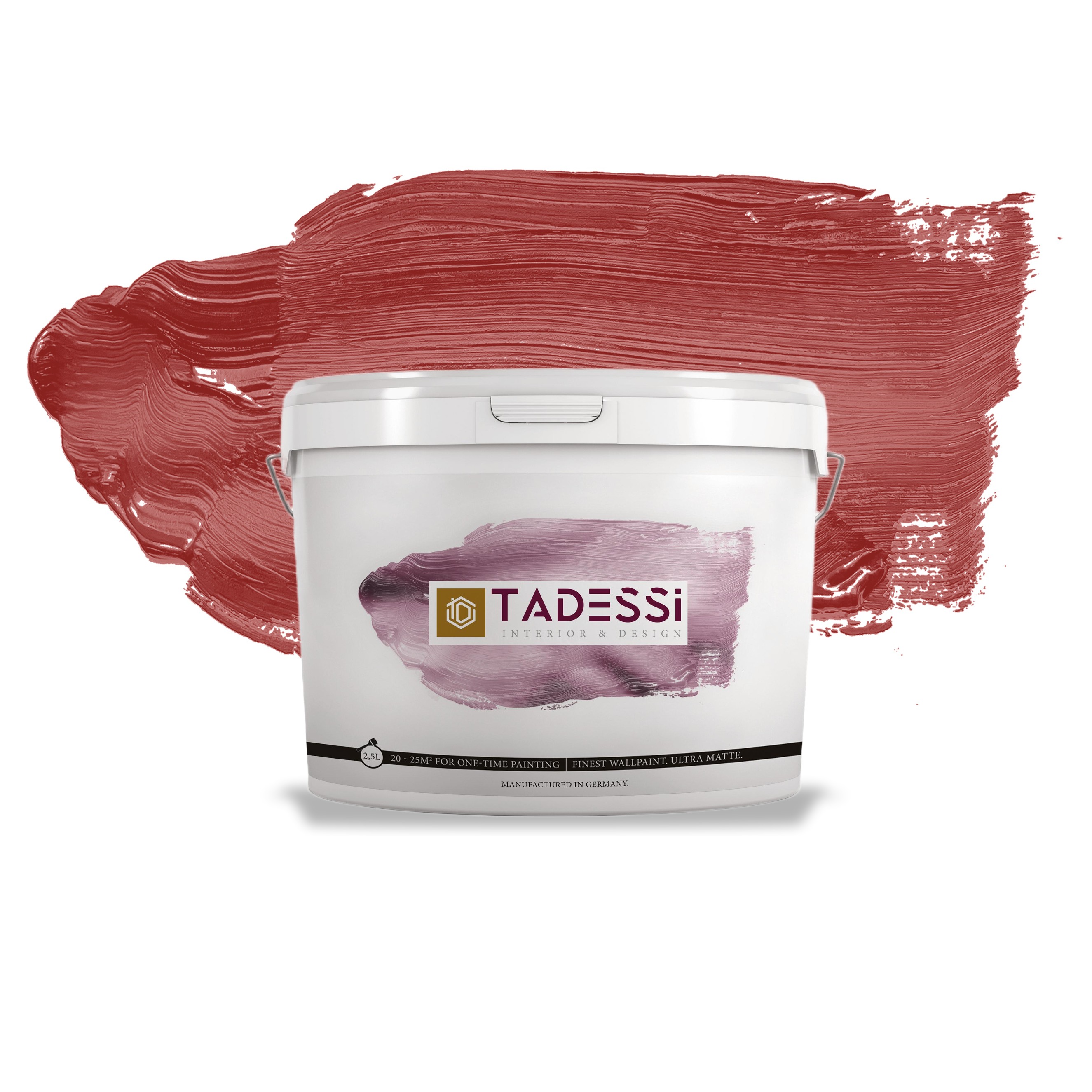 TADESSI Color Vista - Pintura de pared roja - Rojo cereza - Pintura mate para interiores - Pintura de dispersión de alta calidad