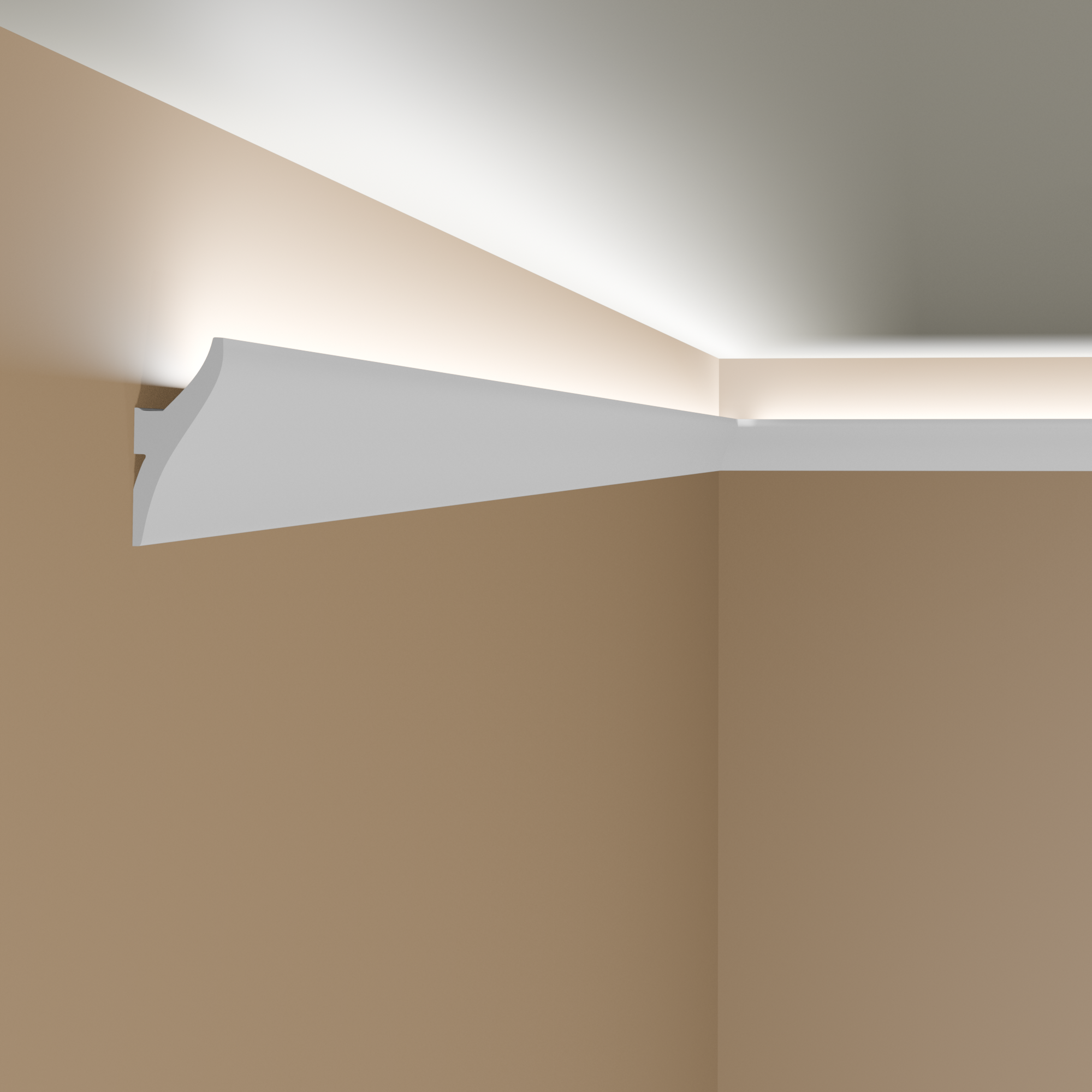 Mardom Tira de luz LED "QL010" 12 x 42 x 2000 mm Blanco Moldura de techo Moldura de cornisa Moderno