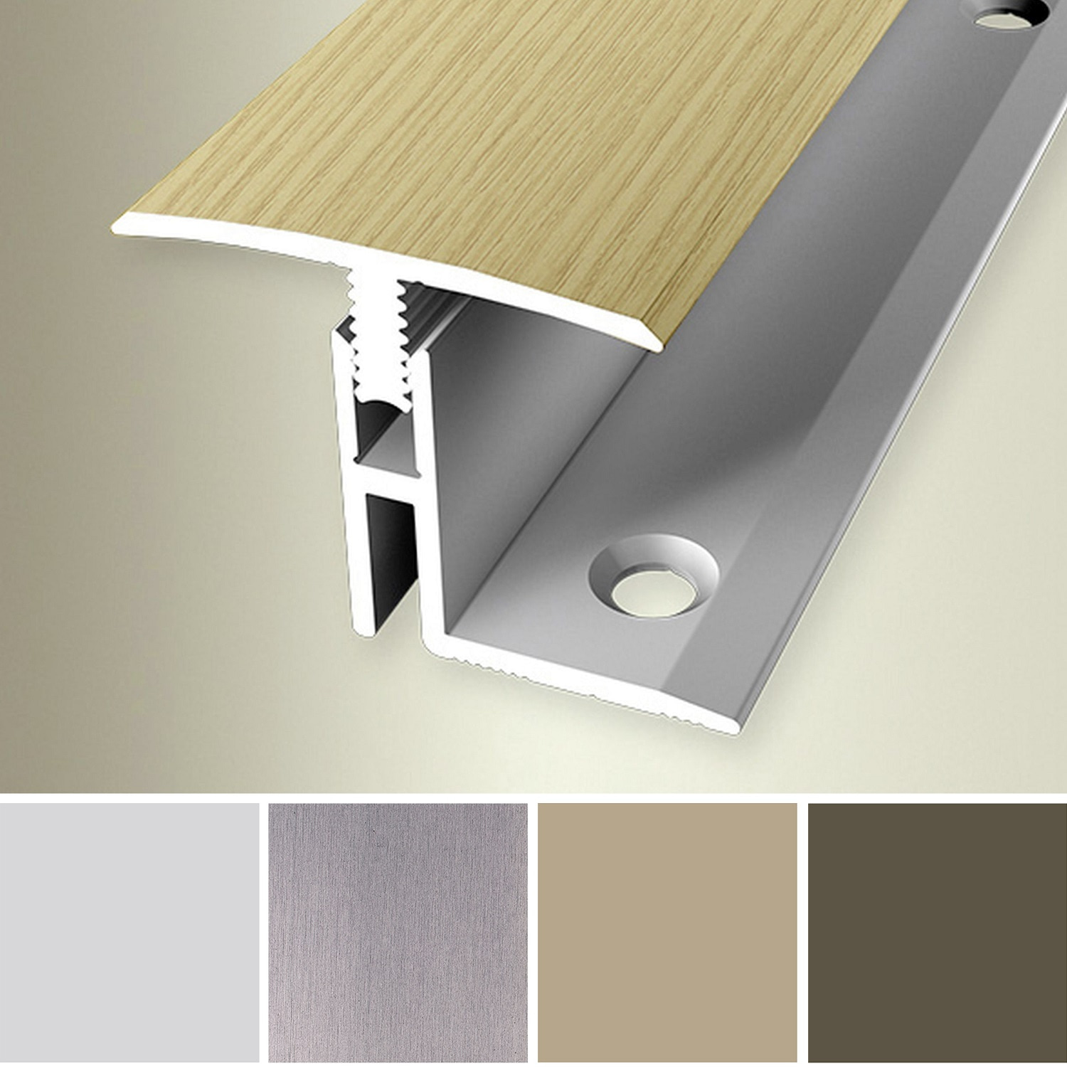 Perfil de transición PROVISTON, ancho 31,5 mm, altura de borde 17-22 mm, tira de transición