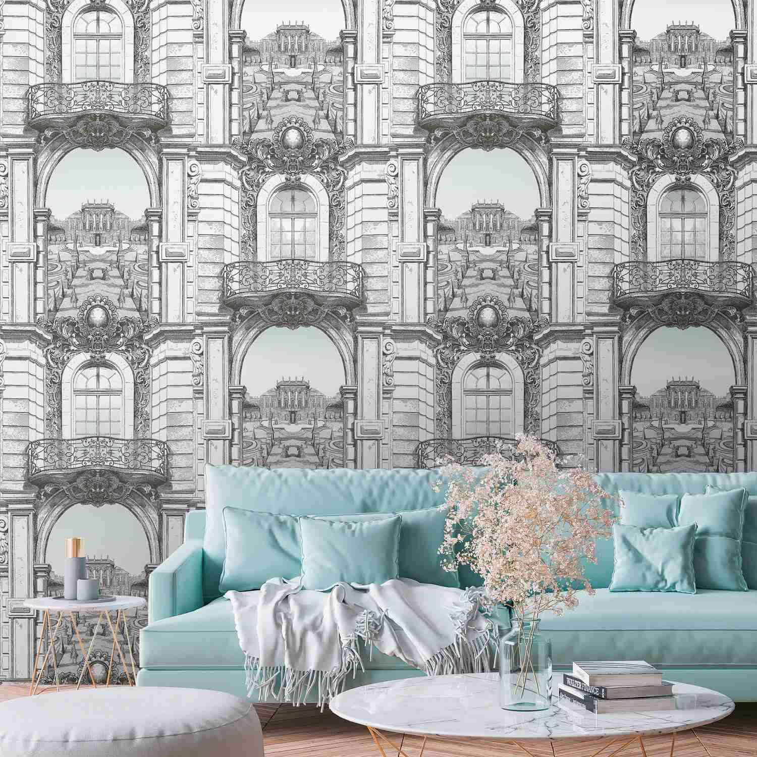 Papel pintado fotográfico A.S. Creation The Wall II 393111 Un motivo por rollo Arquitectura Blanco