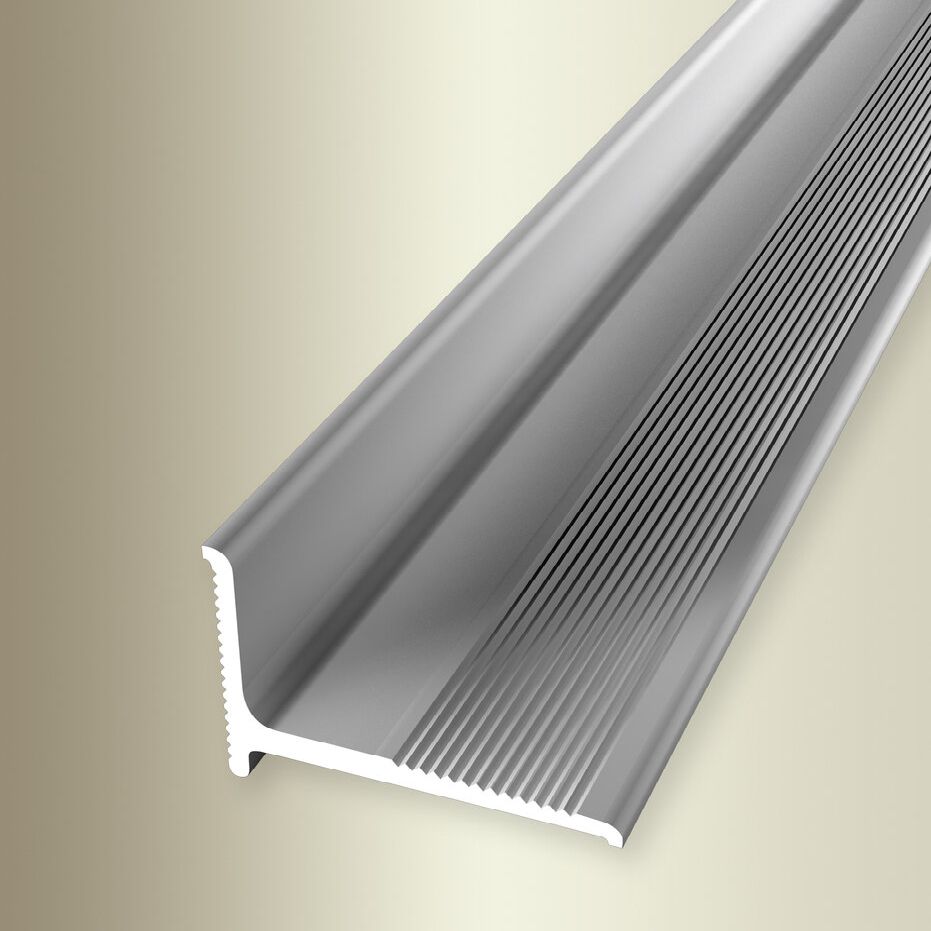 Perfiles de canto y acabado Küberit, 15 mm de alto x 21 mm de ancho x 2700 mm de largo, altura del canto: 2 mm, aluminio anodizado