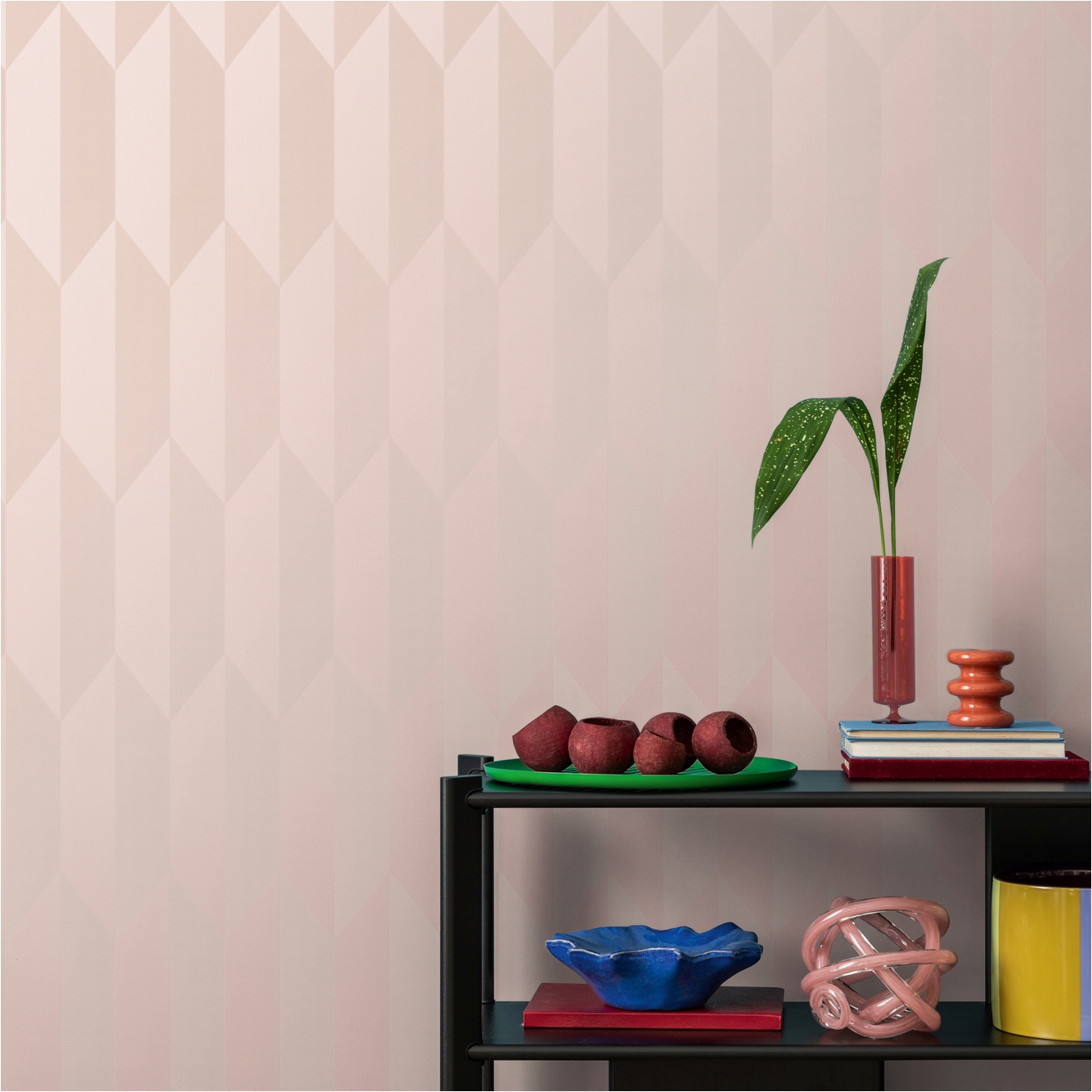 Papel pintado no tejido 790862 rosa geométrico 3D CosmoLiving de Cosmopolitan A.S. Creation
