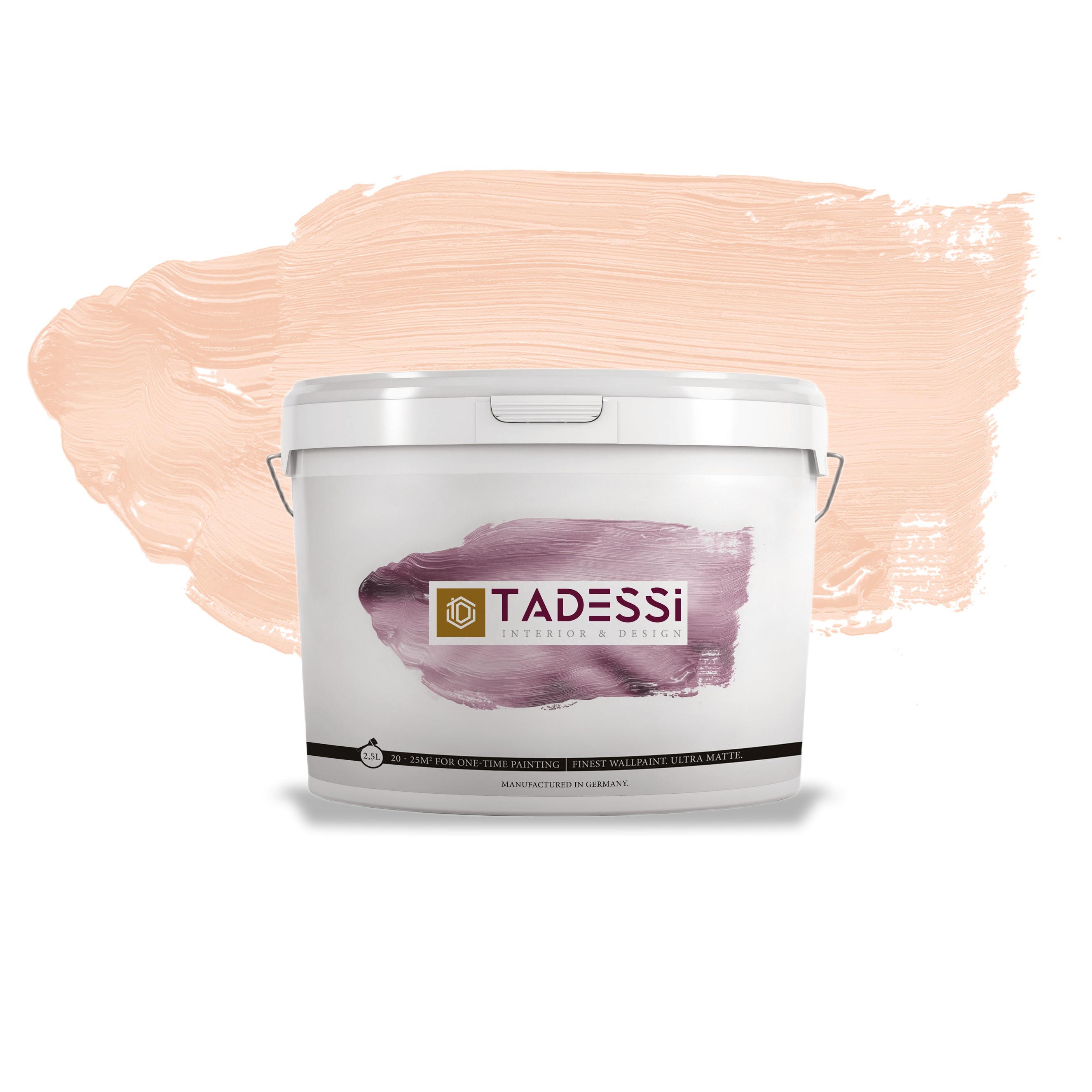TADESSI Color Vista - Pintura de pared color beige pastel - Beige rosado - Pintura mate de alta calidad para interiores