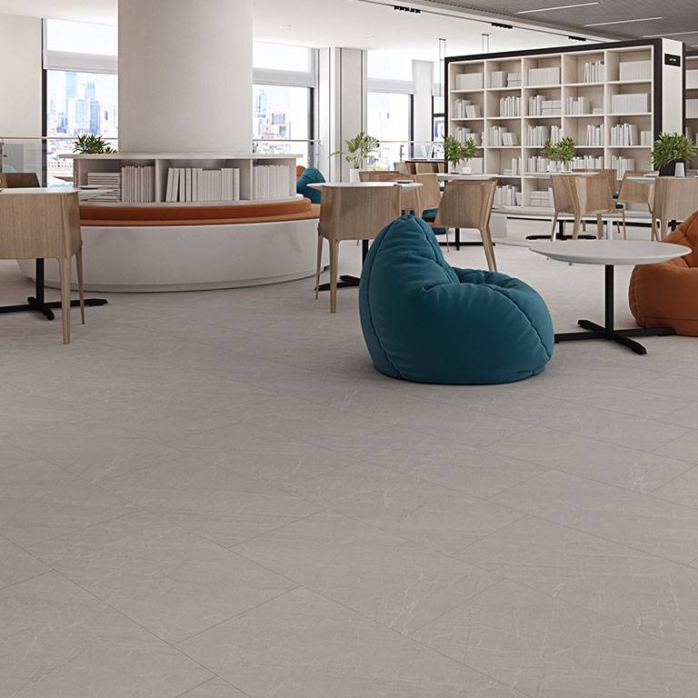 Suelo vinílico Check One 2141 Grillo 620 x 310 x 5 mm Click Vinyl Stone Look Botticino Grey