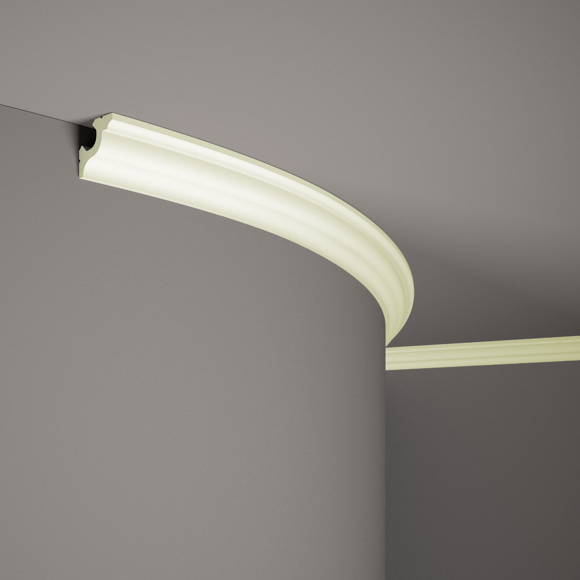 Moldura de techo flexible Mardom MDB172F Profoam 40 x 40 x 2000 mm, moldura de estuco blanca flexible