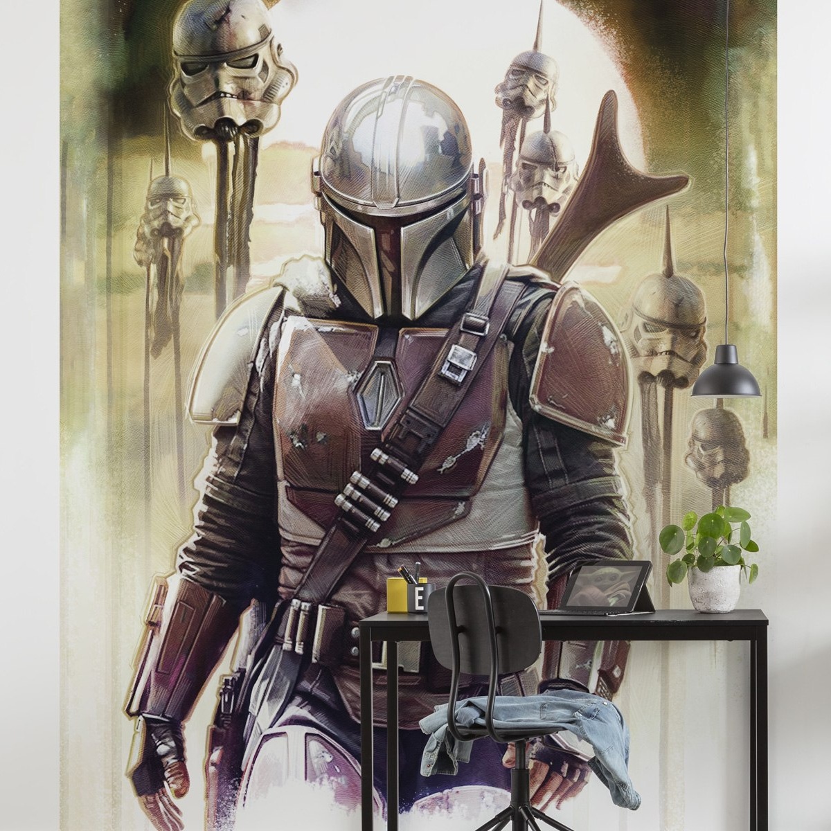 Papel pintado fotográfico Komar Star Wars The Mandalorian Big Impaler 280 x 200 cm Impresión digital Papel pintado no tejido Galaxy