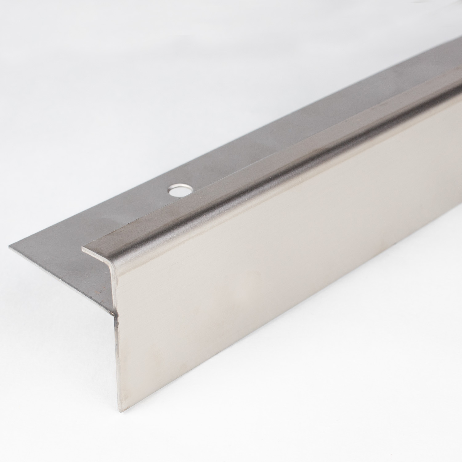 Perfiles de remate y canto Auer Tullamore, altura 40 mm, ancho 40,5 mm, longitud 2500 mm, acero inoxidable