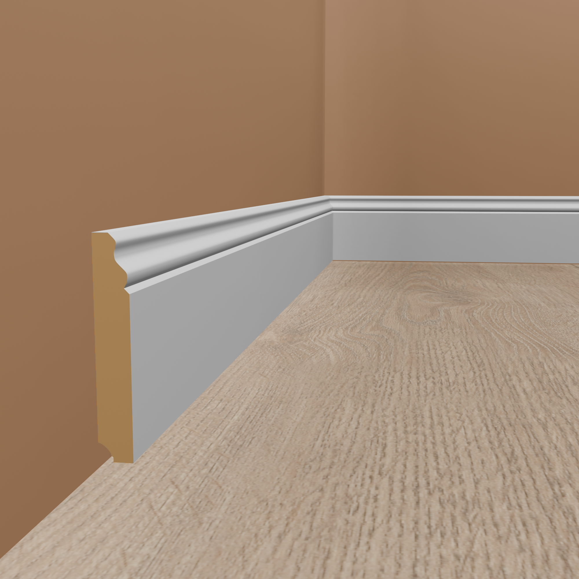 Rodapié Essen MDF 19 x 80 x 2500 mm, perfil Berlin blanco, de PROVISTON