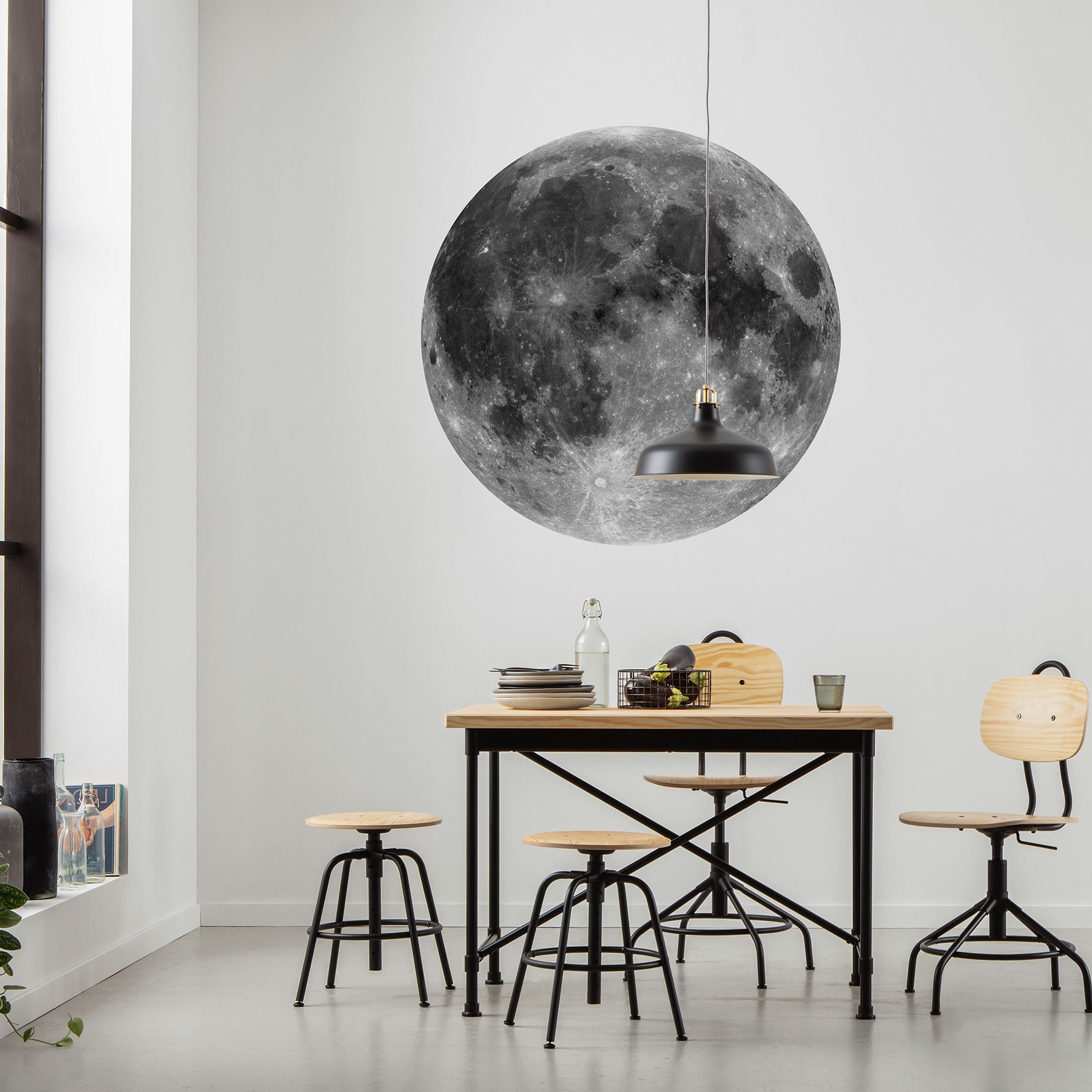 Papel pintado fotográfico Komar Disney Luna de puntos 125 x 125 cm, tejido no tejido, autoadhesivo. ¡Despegue lunar! Luna de expedición.