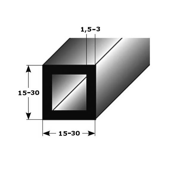 Perfiles de construcción y montaje Auer Montalbo, ancho de 15 a 30 mm, tubo cuadrado de aluminio