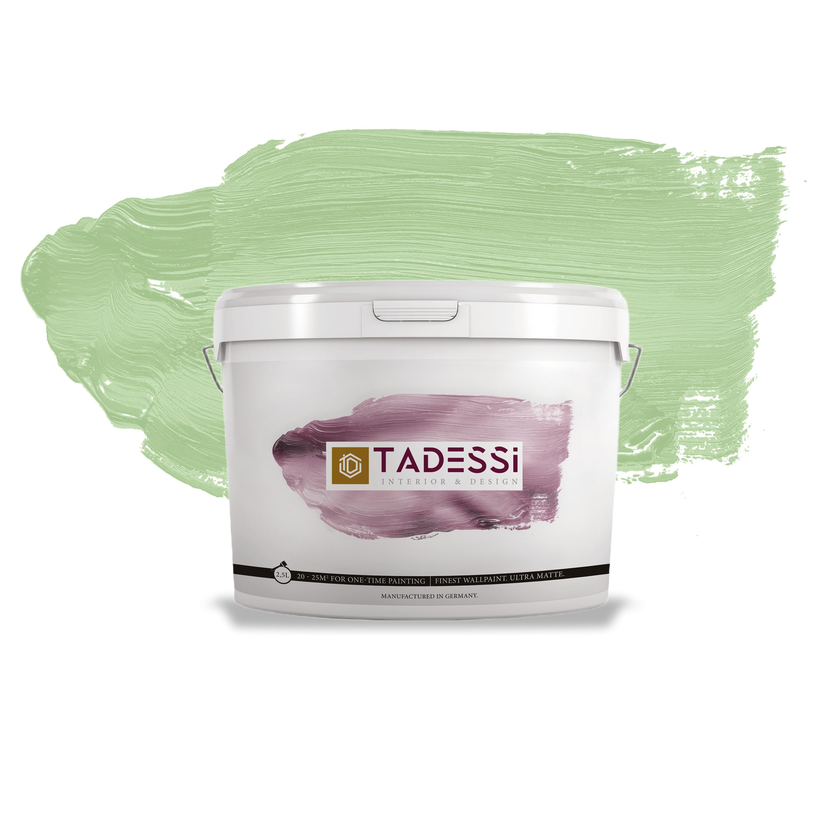 TADESSI Color Vista - Pintura de pared verde pastel - Verde salvia claro - Pintura mate de alta calidad para interiores