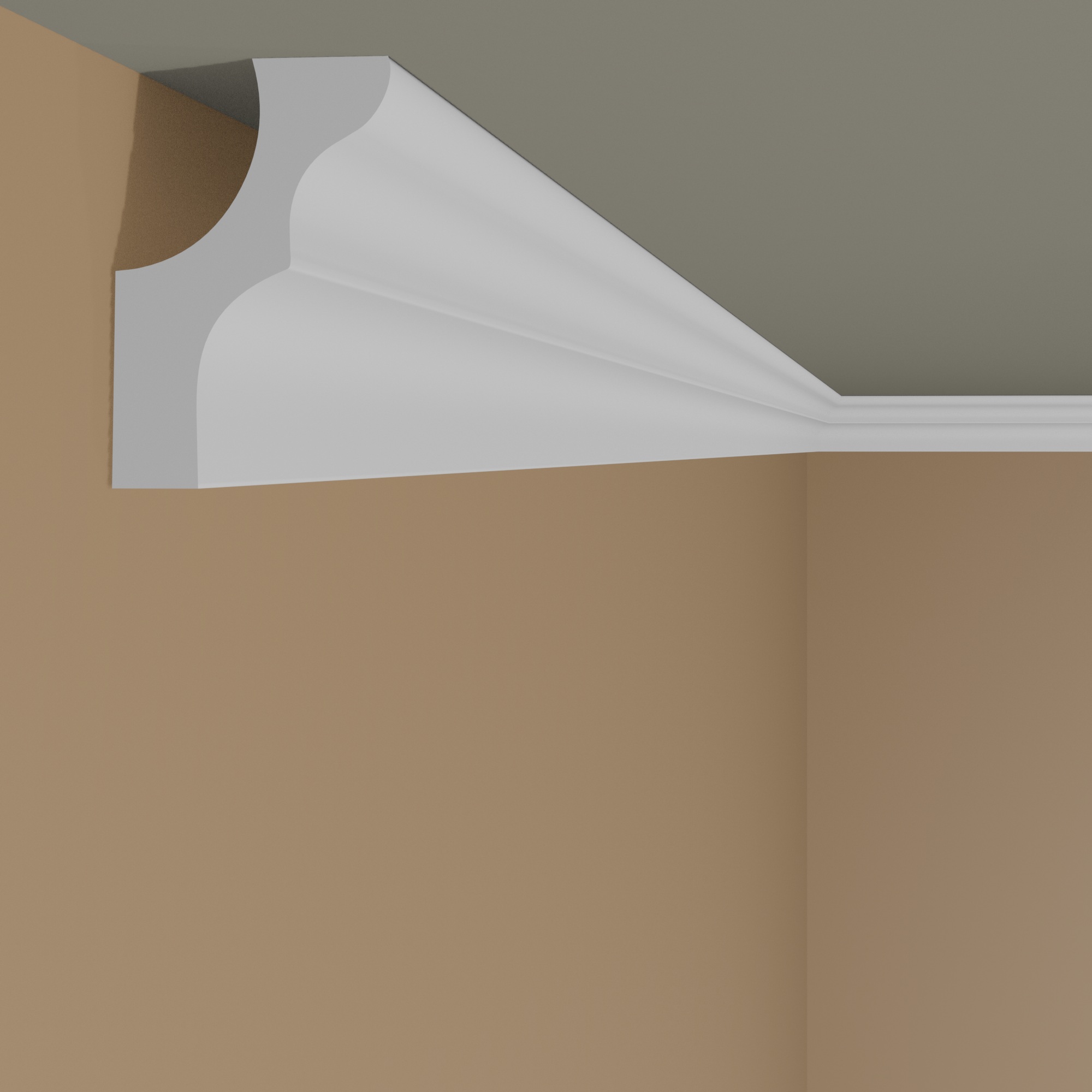 Cornisa NMC E NOMASTYL de poliestireno, 17 x 25 x 2000 mm, moldura de techo blanca