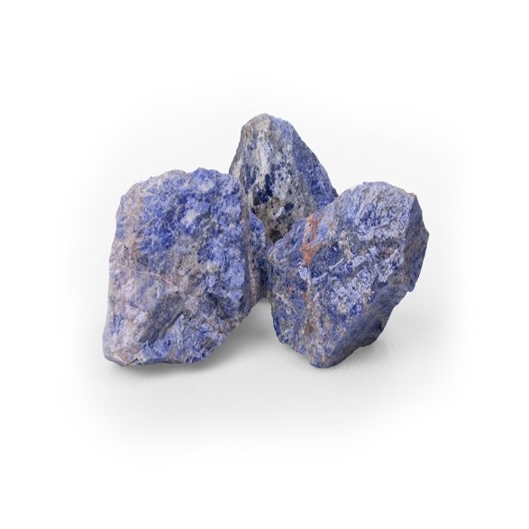 Piedras de sodalita de 60 a 120 mm. Piedras para gaviones. Gaviones de sodalita. Diseño Blue Garden GSH.