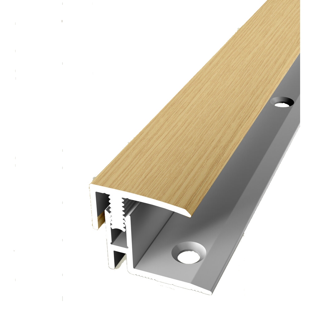 Perfiles de remate y canto PROVISTON, ancho 21 mm, altura de canto 12-17 mm, aluminio anodizado