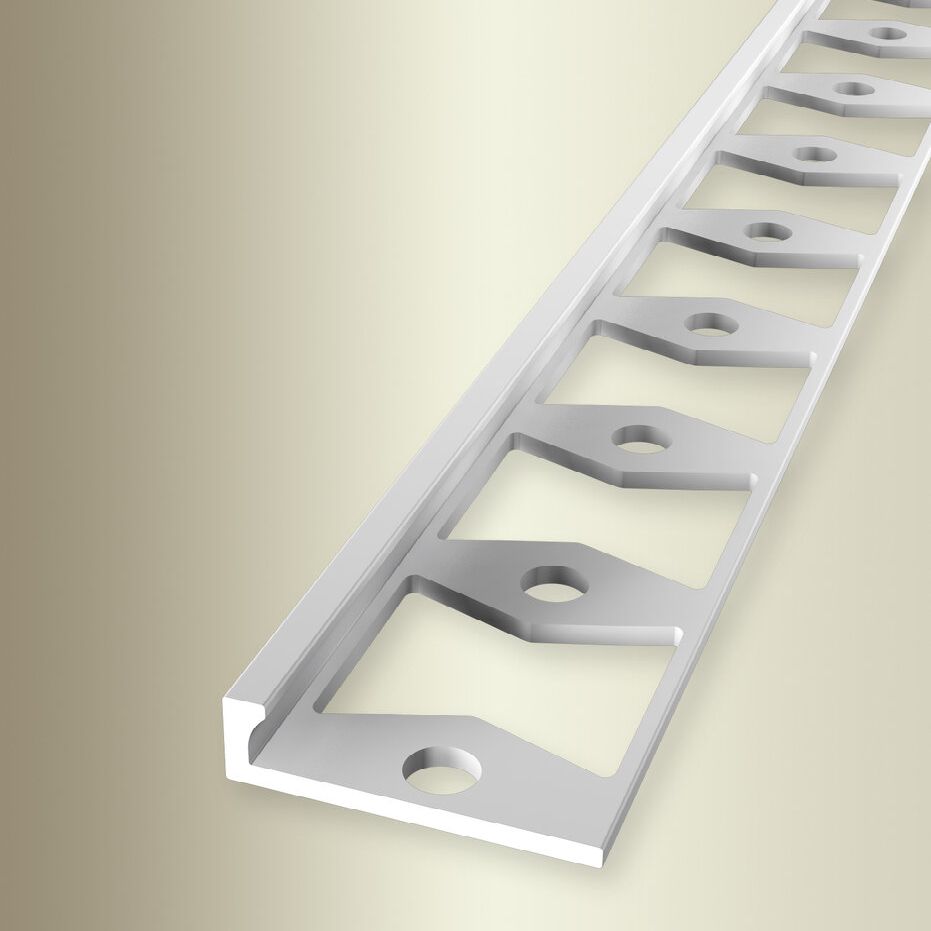 Perfiles de canto y acabado Küberit, altura 4,5 mm, ancho 21 mm, longitud 2500 mm, altura del canto 3 mm, aluminio anodizado