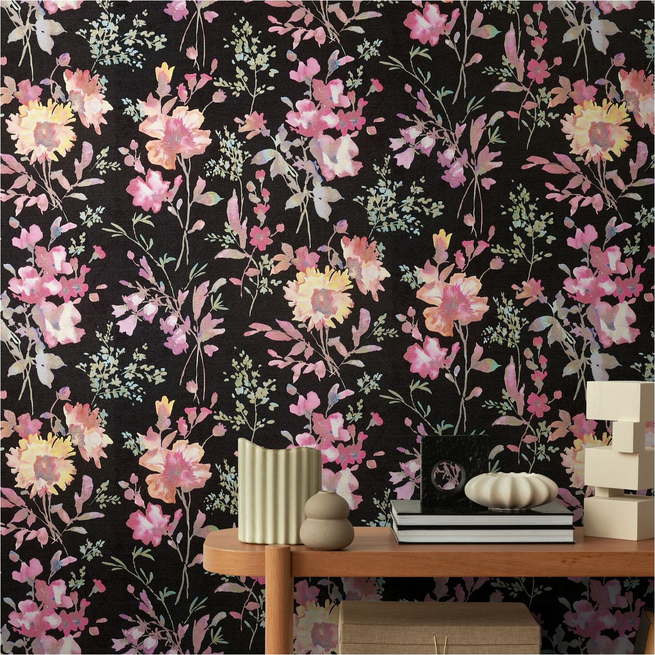 Papel pintado no tejido 790612 con flores coloridas, diseño floral CosmoLiving de Cosmopolitan A.S. Creation