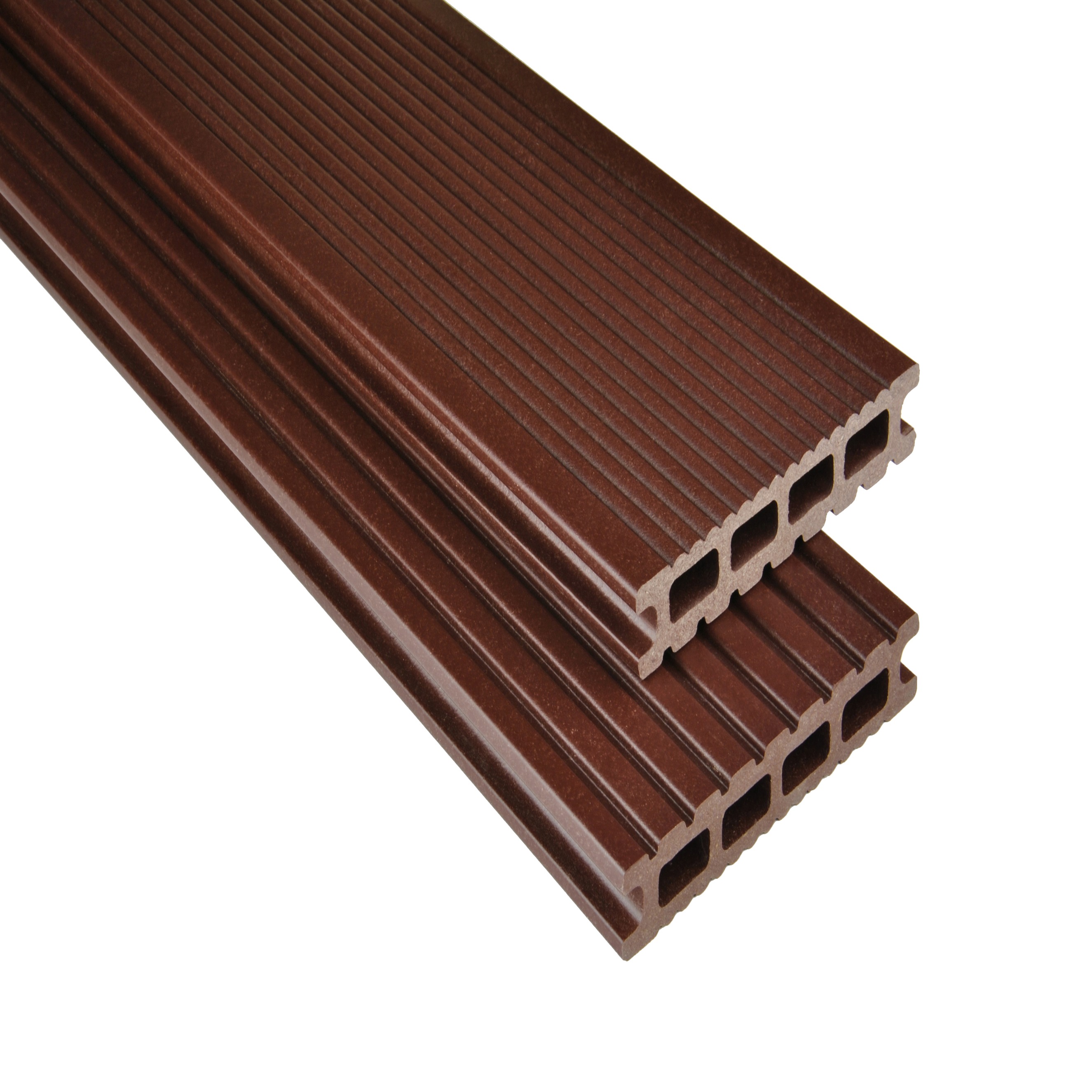 Tarima WPC de 14,5 x 2,6 cm, suelo de cámara alveolar, exclusivo color marrón chocolate Kovalex