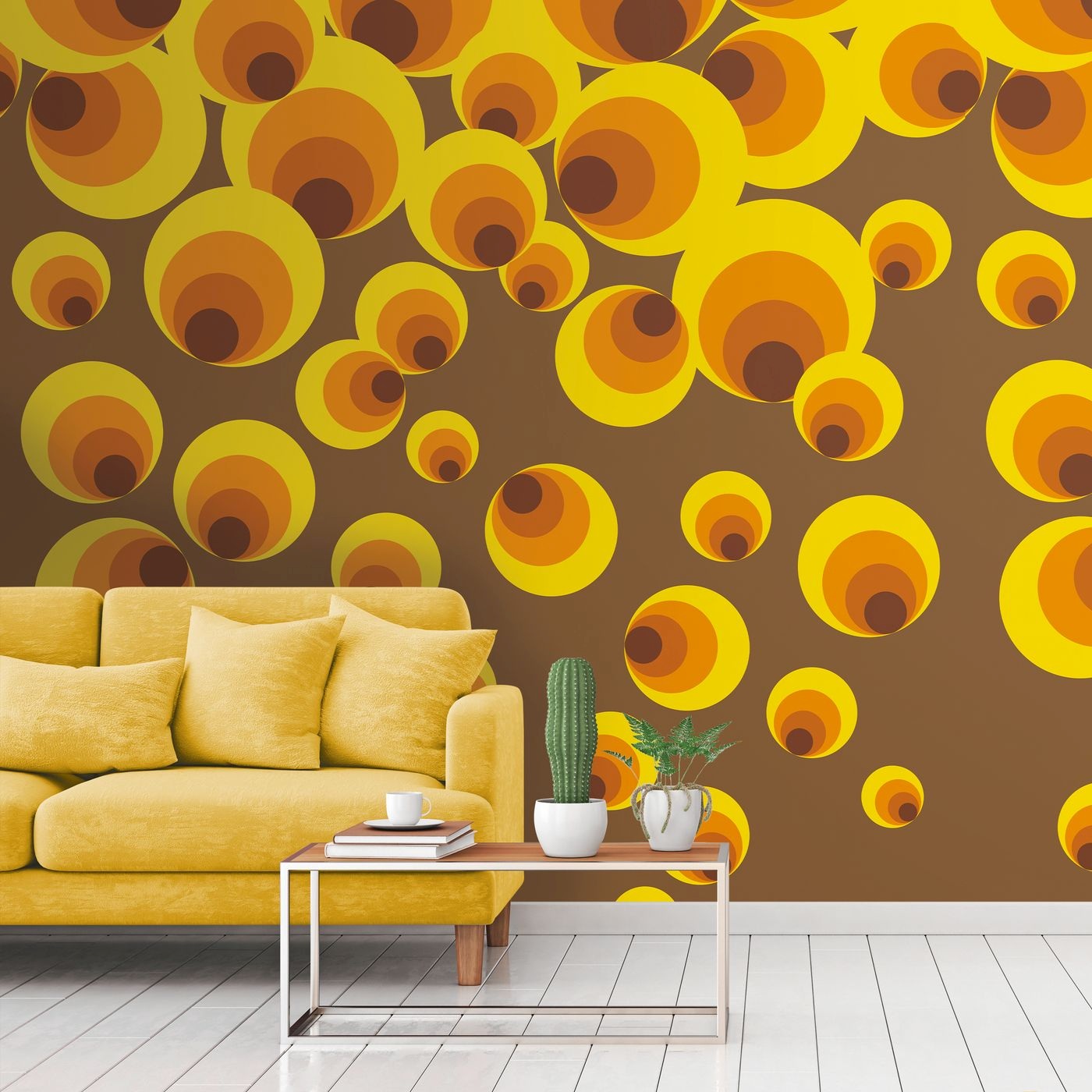 Papel pintado fotográfico A.S. Creation The Wall II 392581 Un motivo por rollo Amarillo vintage