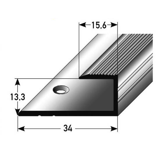 Perfiles de remate y canto Auer Bancroft B de 34 mm, altura del canto 13,3 mm, aluminio anodizado
