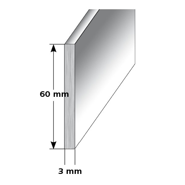 Rodapié metálico Auer 60 mm de alto Rodapié de aluminio Impermeable Moderno