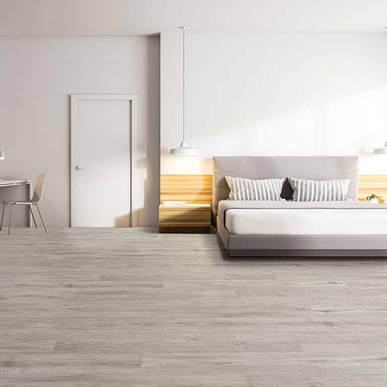 Suelo vinílico de confort Check Comfort 2505 Rahden 1220 x 229 x 6,5 mm, vinilo clic imitación madera roble marrón claro