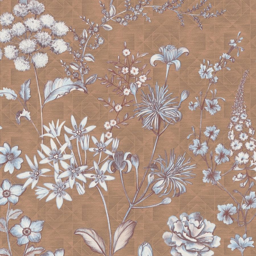 A.S. Creation Estilos de viaje 391173 Papel pintado no tejido Diseño floral 10,05 x 0,53 m Naranja