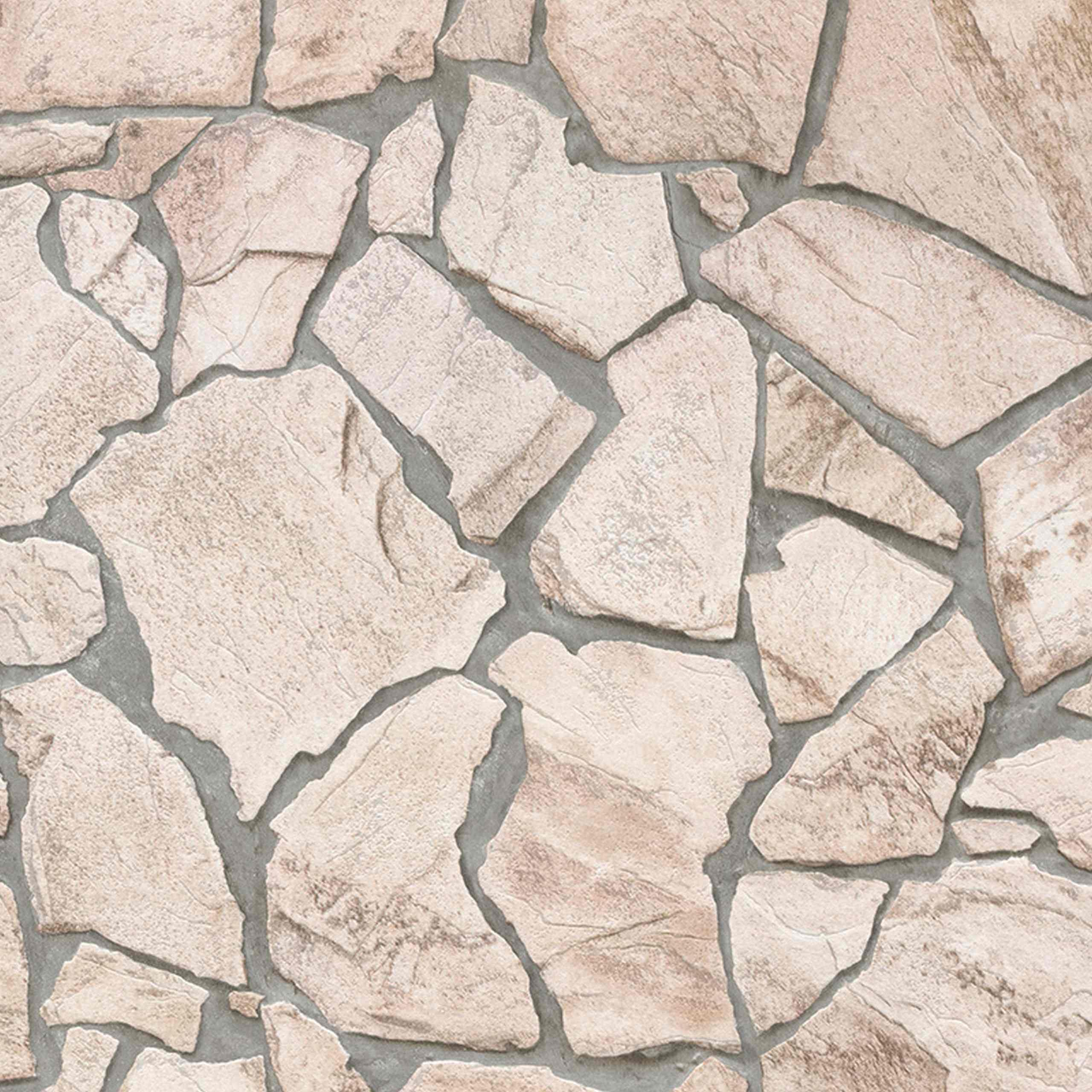 A.S. Creation Madera y Piedra 927323 Papel pintado no tejido Imitación piedra 0,53 x 10,05 m Beige