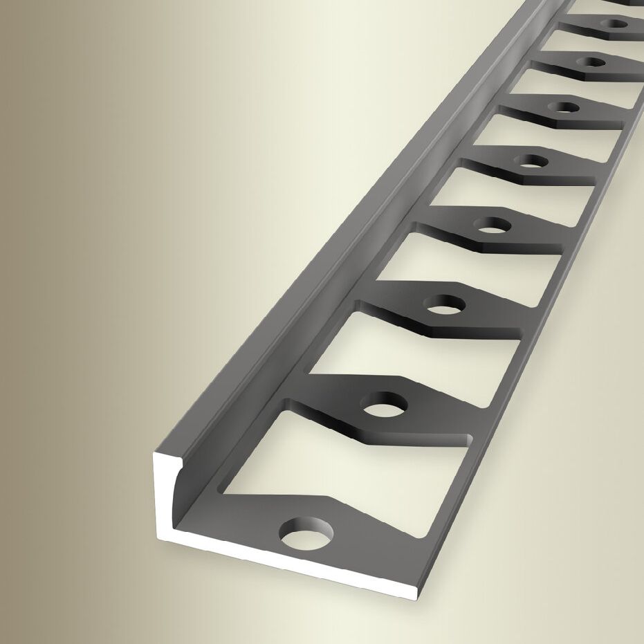 Perfiles de remate y canto Küberit, altura 7,5 mm, ancho 22,5 mm, longitud 2500 mm, altura del canto 6 mm