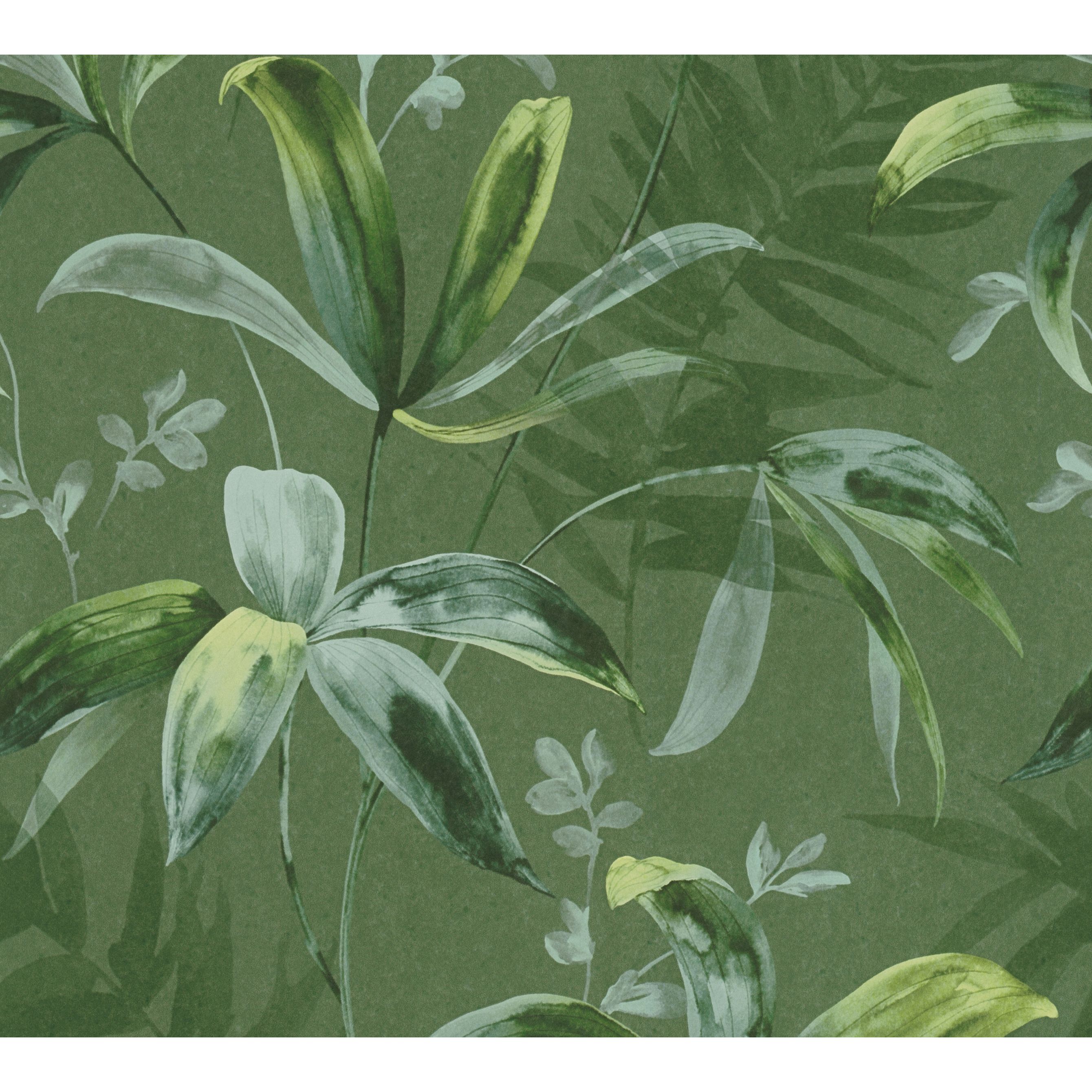 A.S. Creation Estilo Selva 377042 Papel pintado no tejido Aspecto natural 0,53 x 10,05 m Verde