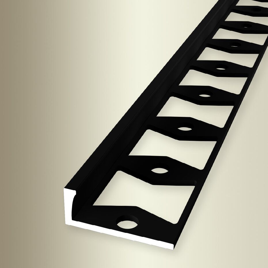 Perfiles de remate y canto Küberit. Altura: 11,8 mm. Ancho: 22,5 mm. Largo: 2500 mm. Altura del canto: 10,3 mm.