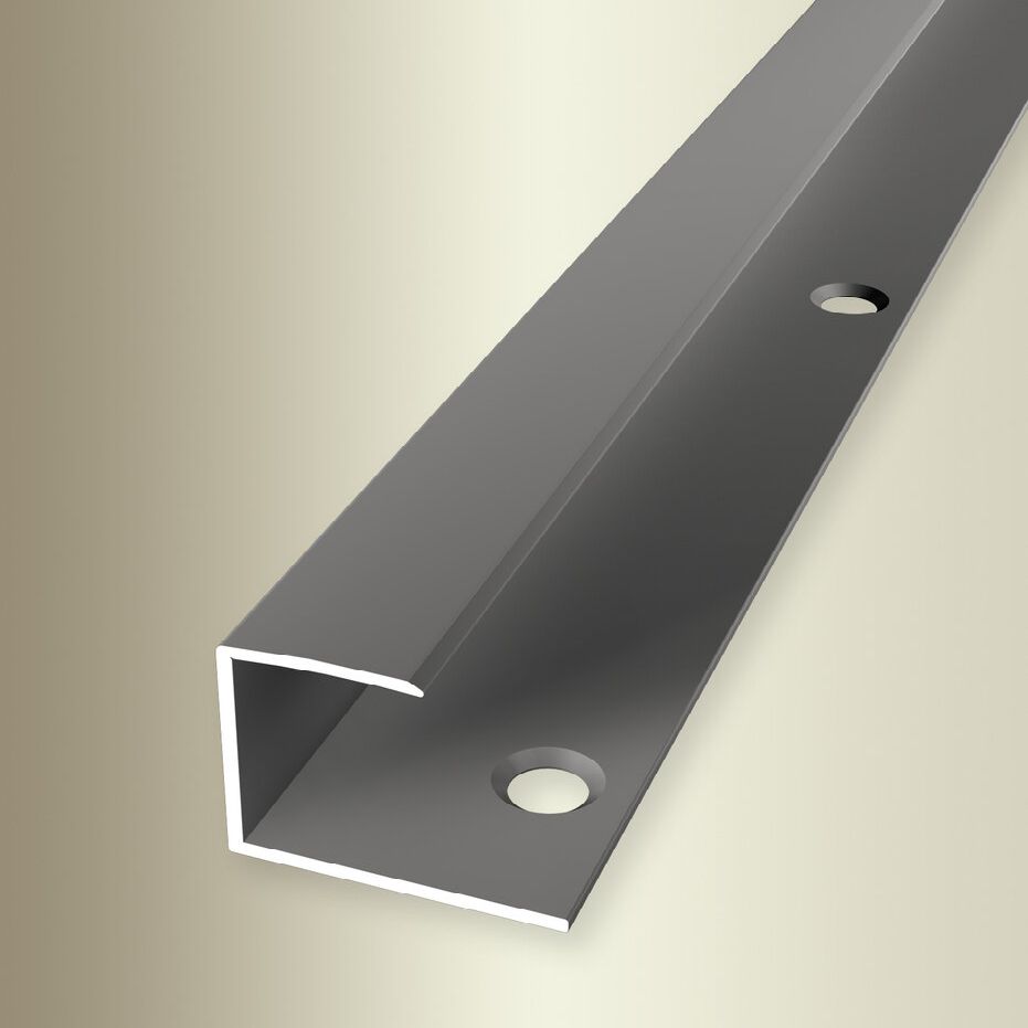 Perfiles de remate y canto Küberit, ancho 23 mm, longitud 2700 mm, altura de canto 6 - 15,5 mm, aluminio anodizado