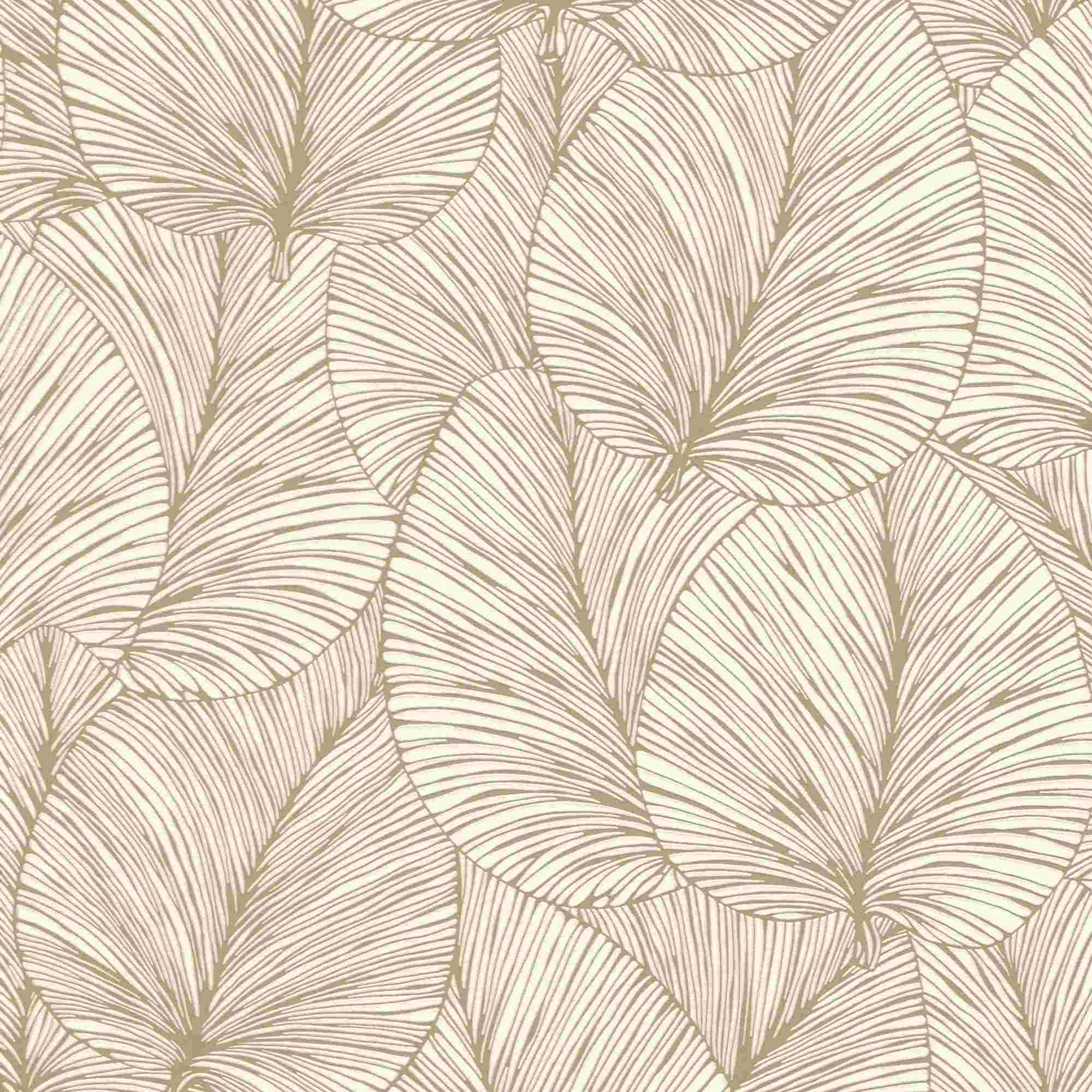 Rasch Selección 456622 Papel pintado no tejido Botánico 10,05 x 0,53 m Blanco Dorado