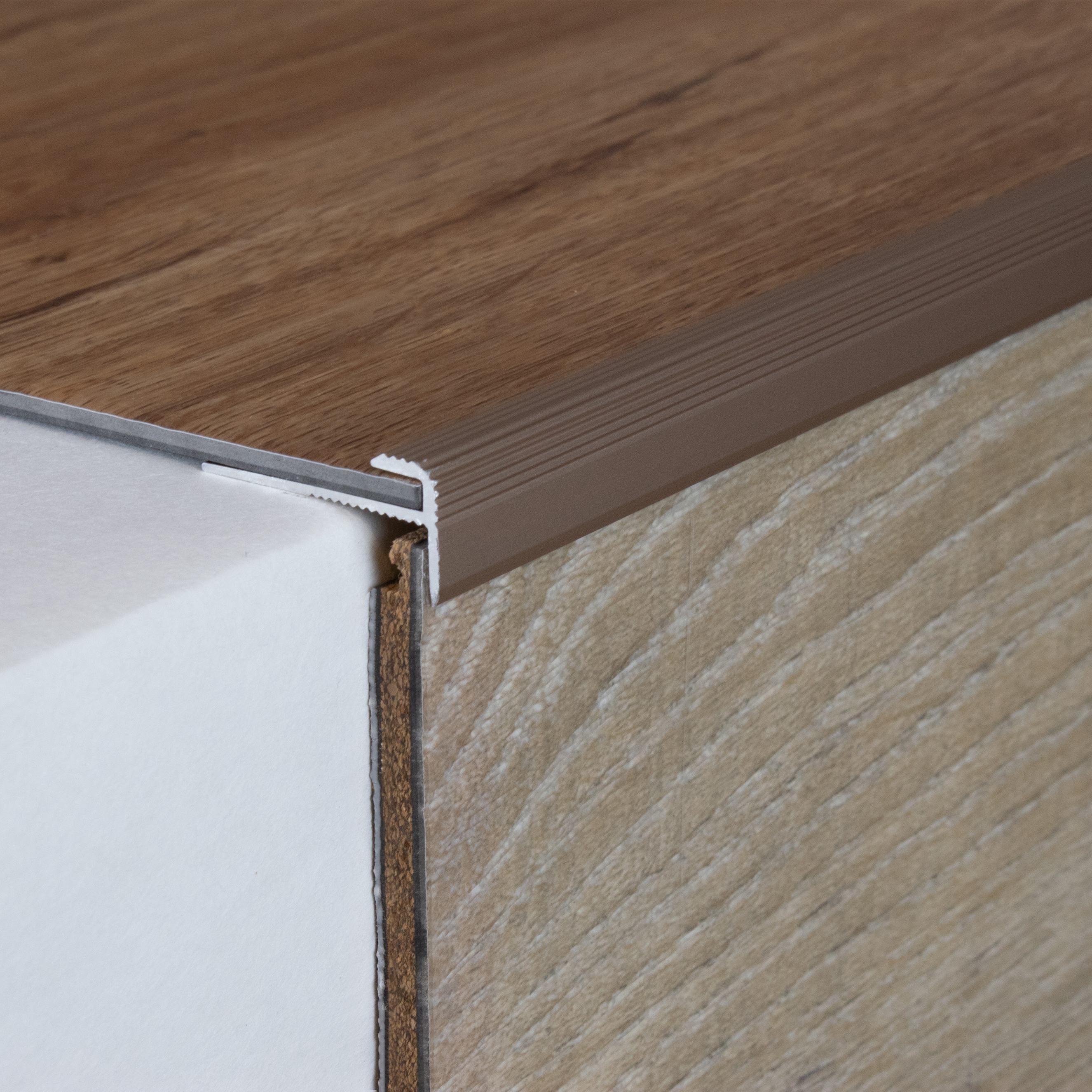 Perfil final, altura 10 mm, ancho 25 mm, altura del borde 3 mm, perfil de borde de aluminio PROVISTON